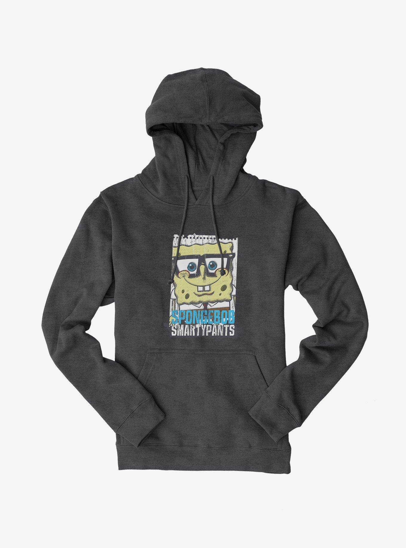 SpongeBob SquarePants SpongeBob SmartyPants Black Hoodie, DARK HEATHER, hi-res