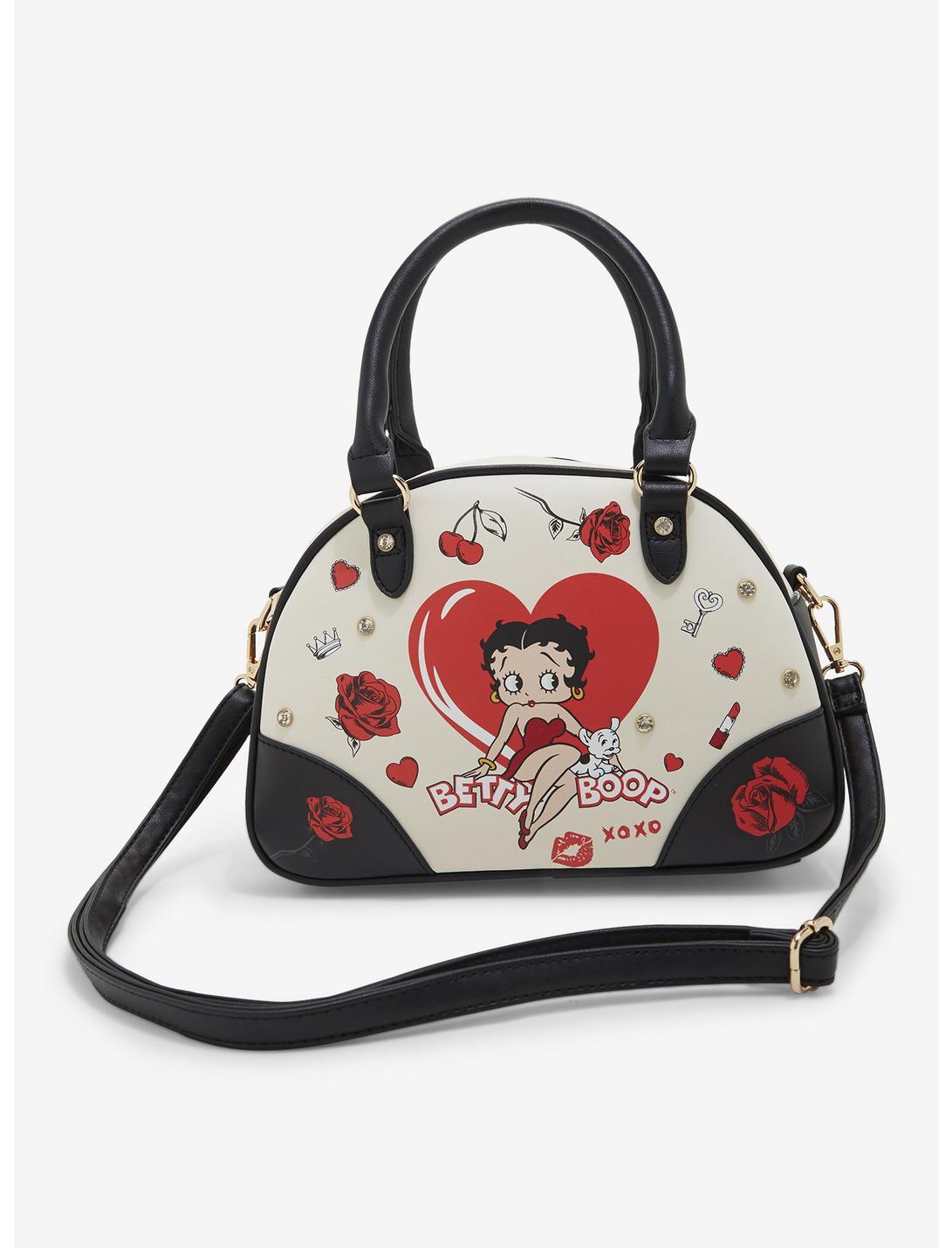 Betty Boop Art Rhinestone Bowler Handbag | Hot Topic Betty Boop Art Rhinestone Bowler Handbag | Hot Topic