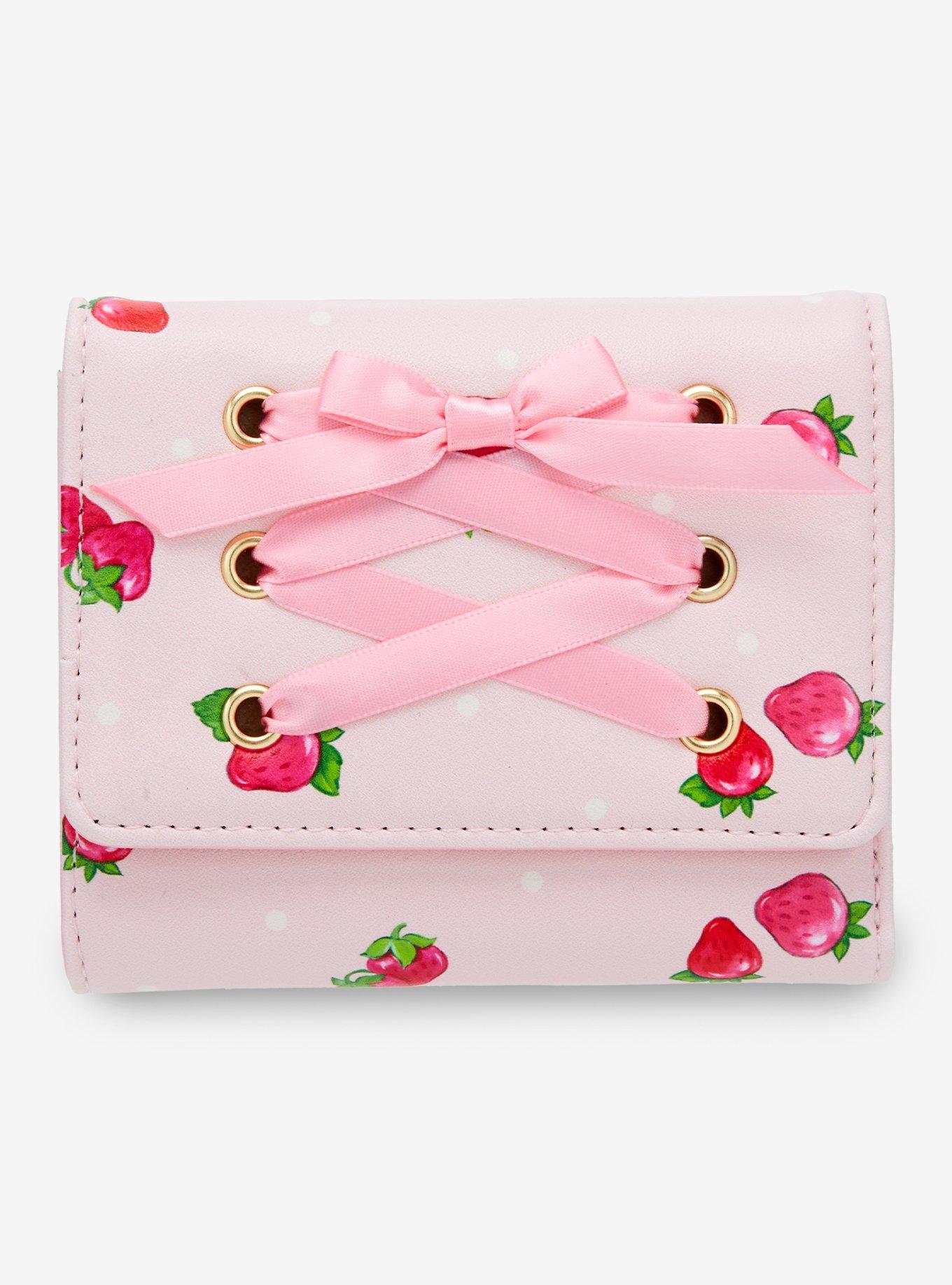 Strawberry Shortcake Strawberries Lace-Up Mini Flap Wallet, , hi-res