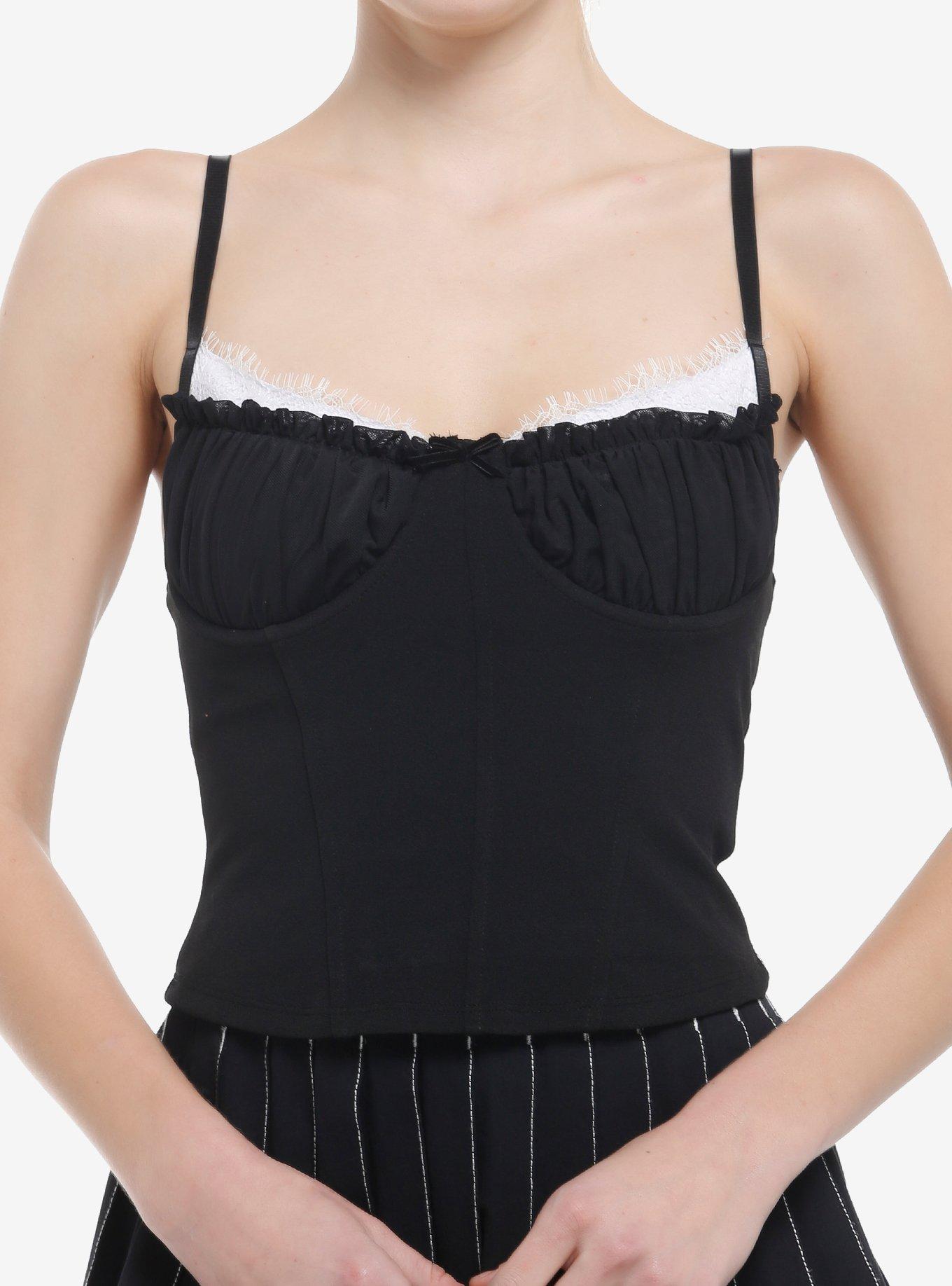 Black & White Lace Girls Bustier Top, , hi-res