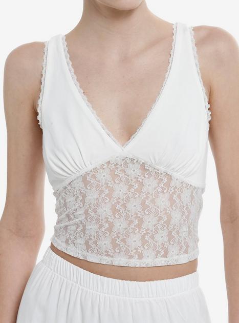 Sweet Society White Lace Girls Tank Top | Hot Topic