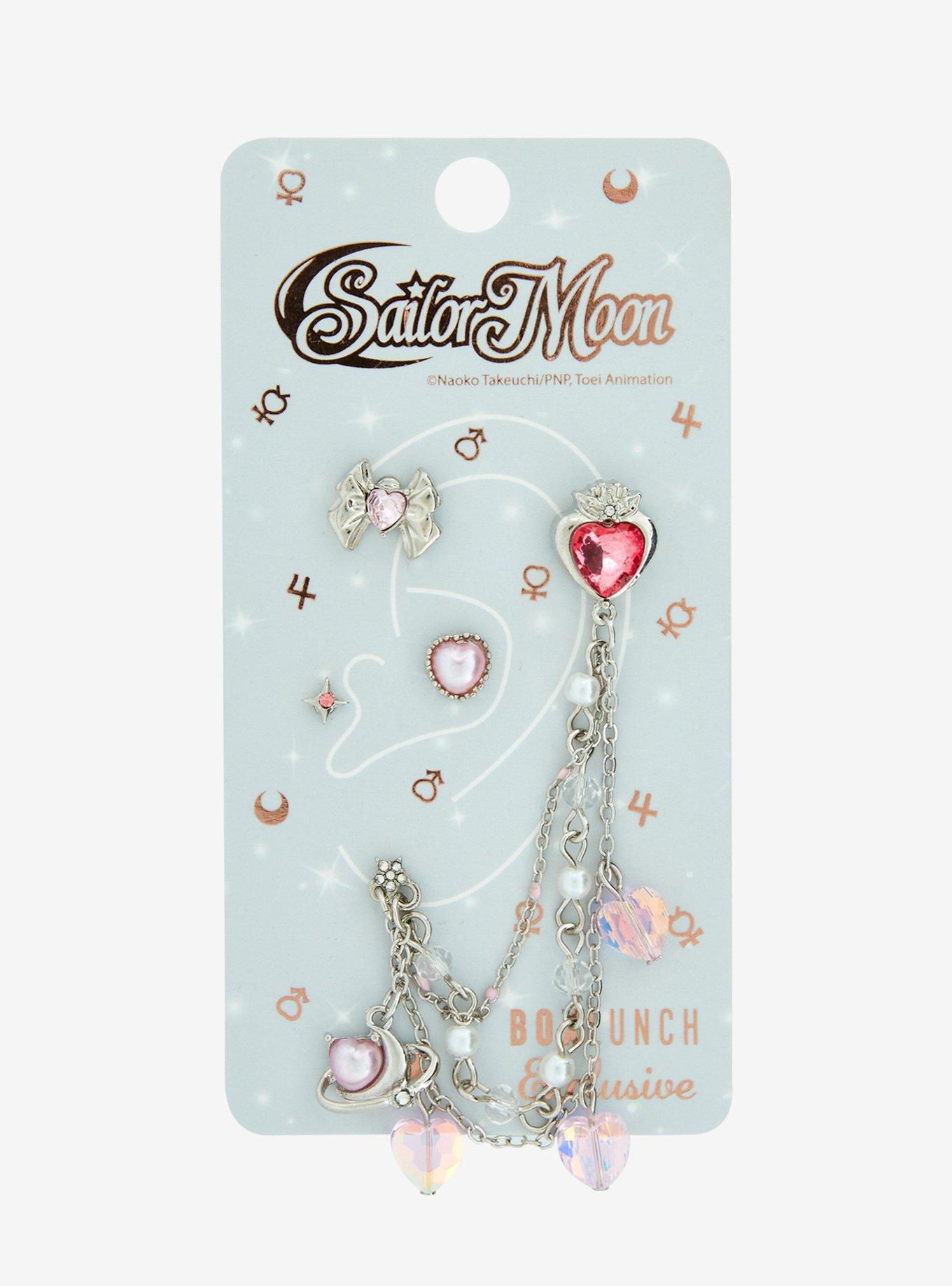 Sailor Moon Silver Earring Set — BoxLunch Exclusive, , hi-res