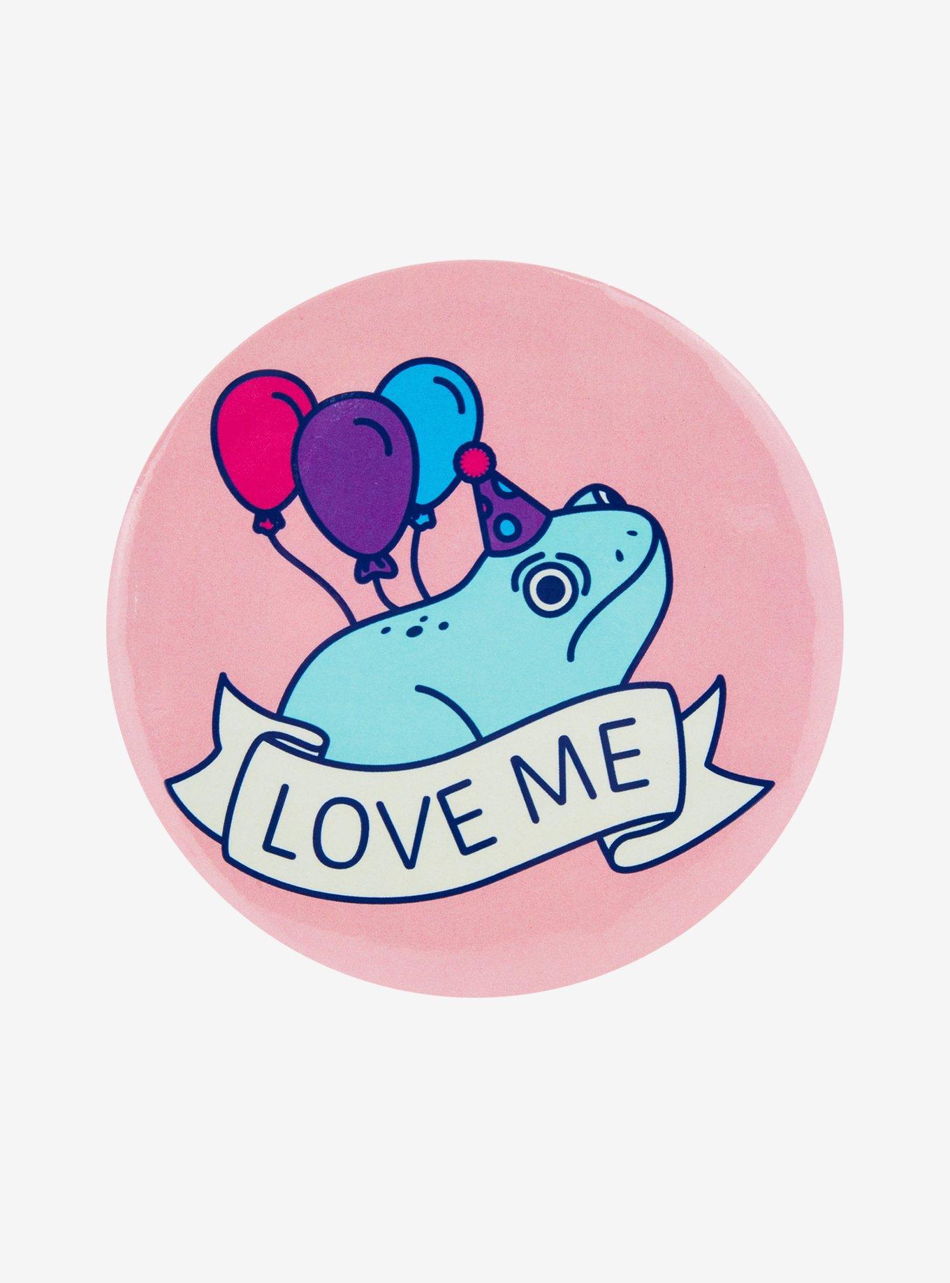 Frog Love Me 3 Inch Button, , hi-res