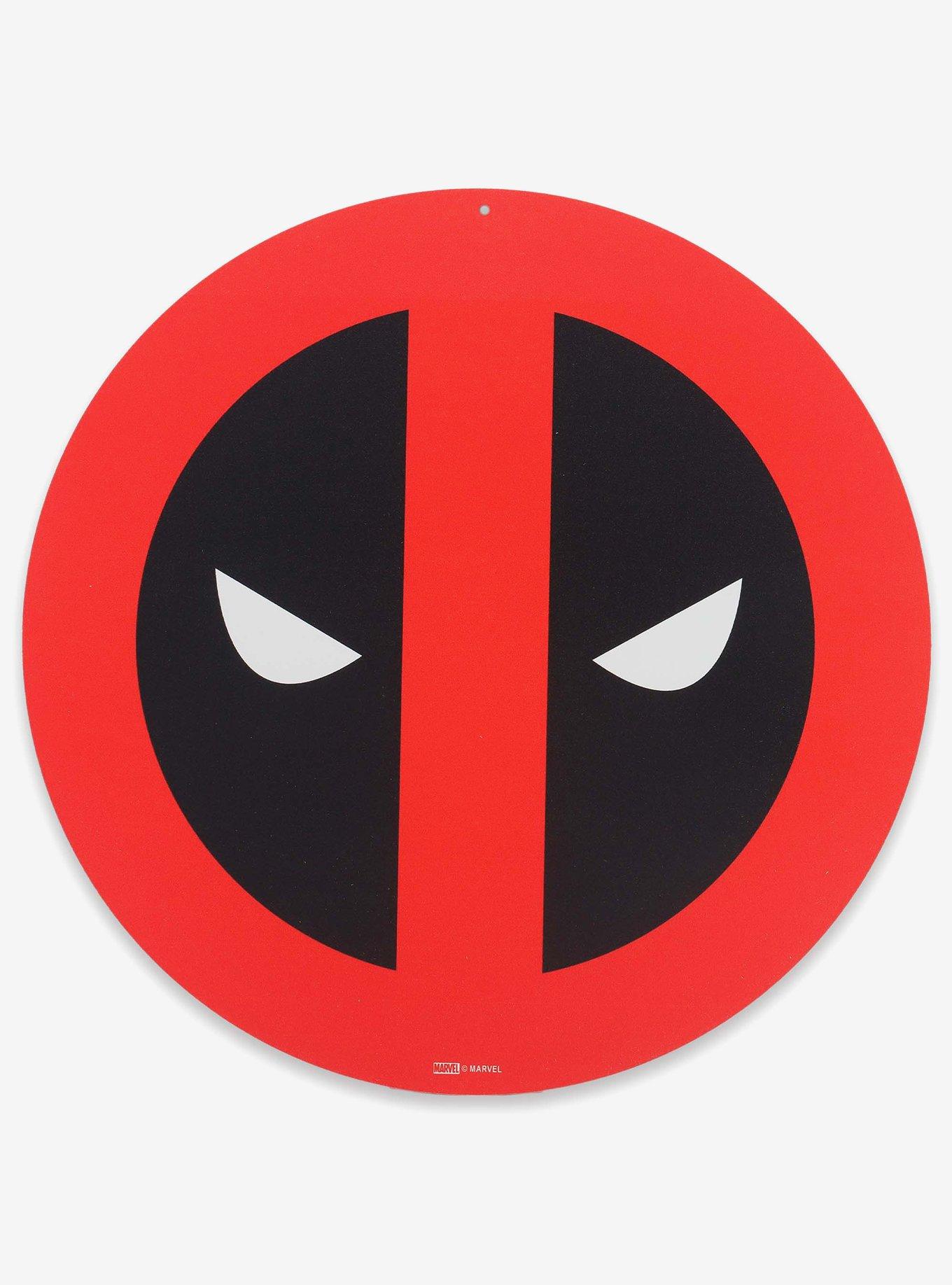 Marvel Deadpool Mask Logo Round Metal Sign | Hot Topic