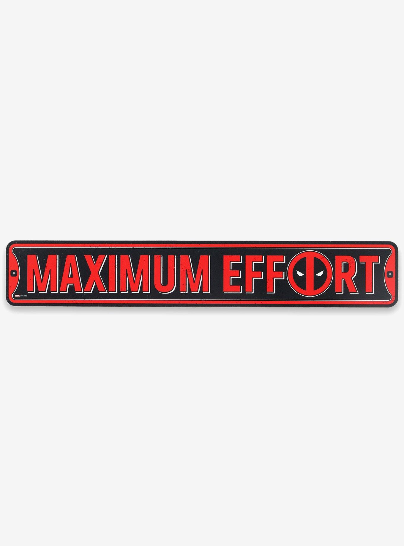 Marvel Deadpool Maximum Effort Metal Street Sign