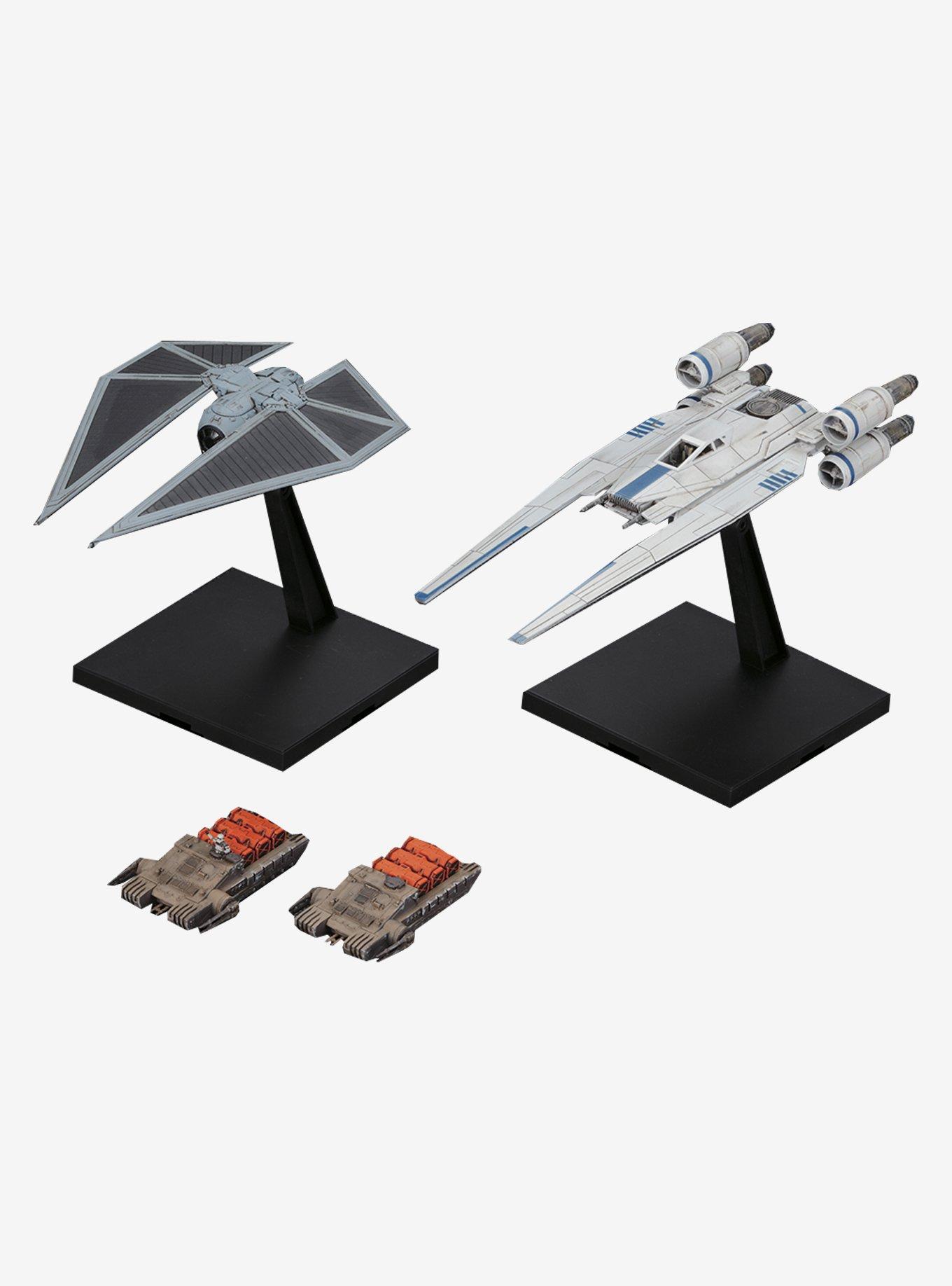 Bandai Spirits Star Wars Rogue One U-Wing Fighter & TIE Striker 1/144 Scale Model Kit Set, , hi-res