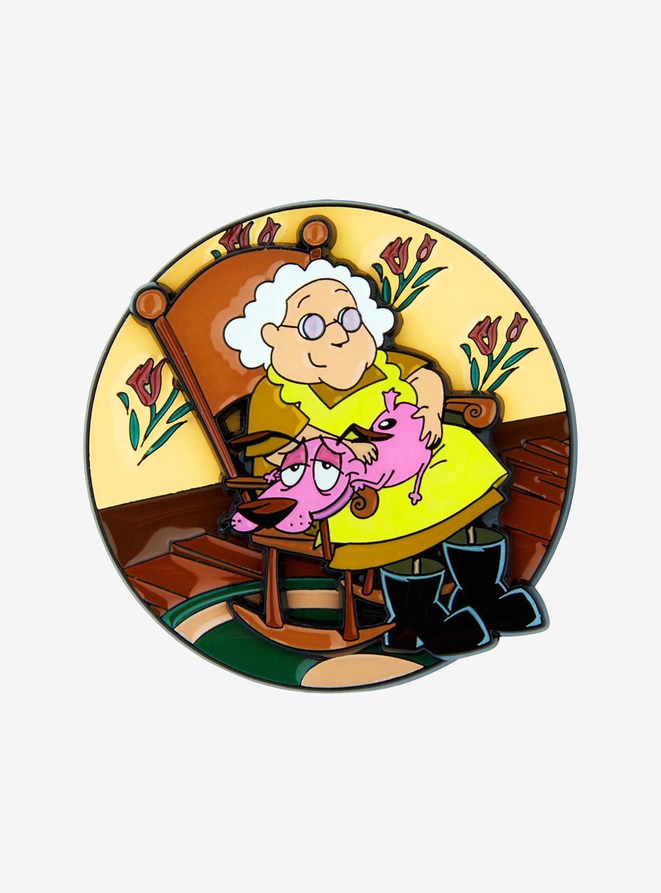 Courage the Cowardly Dog Muriel Rocking Chair Rocking Enamel Pin, , hi-res