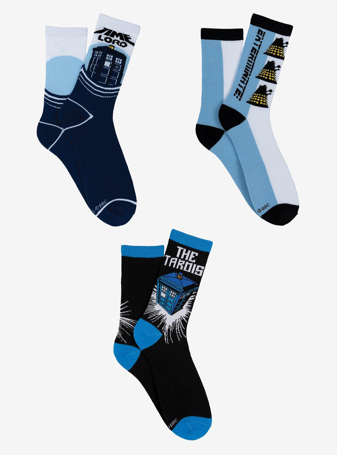 Doctor Who 3 Pair Crew Sock Bundle, , hi-res