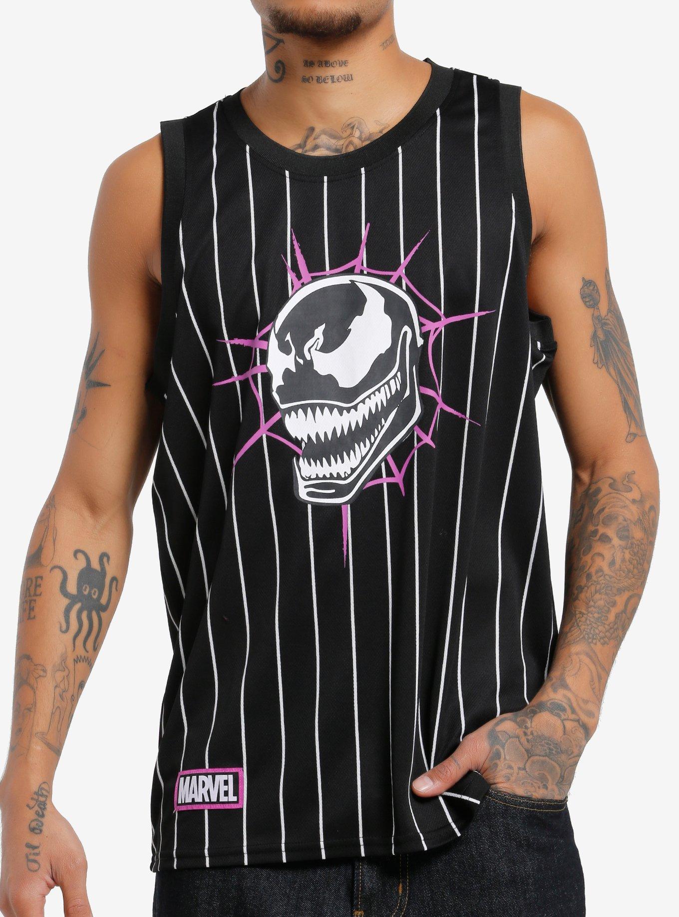 Our Universe Marvel Venom Striped Basketball Jersey, , hi-res