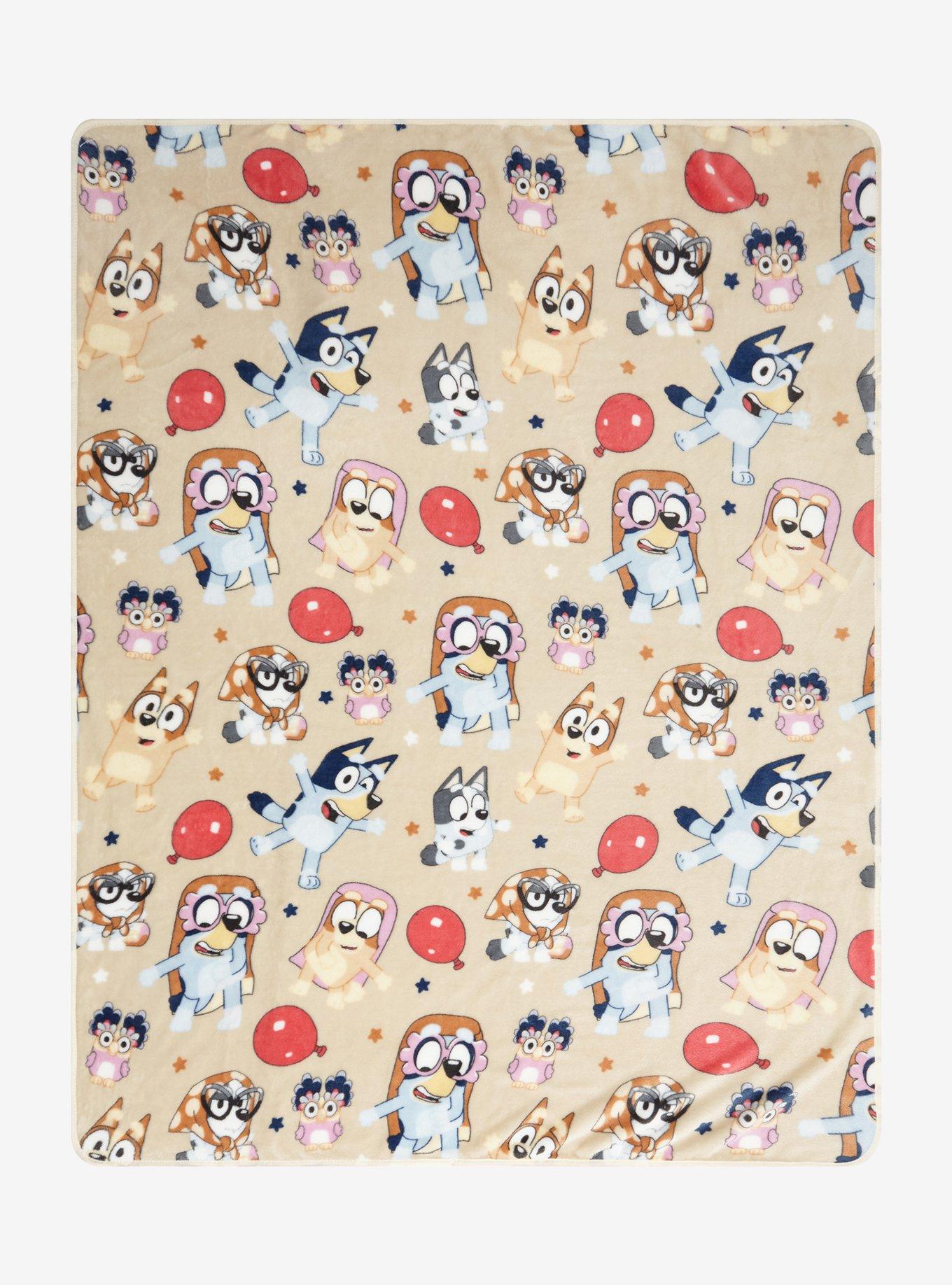 Bluey Characters Balloon Fleece Throw, , hi-res