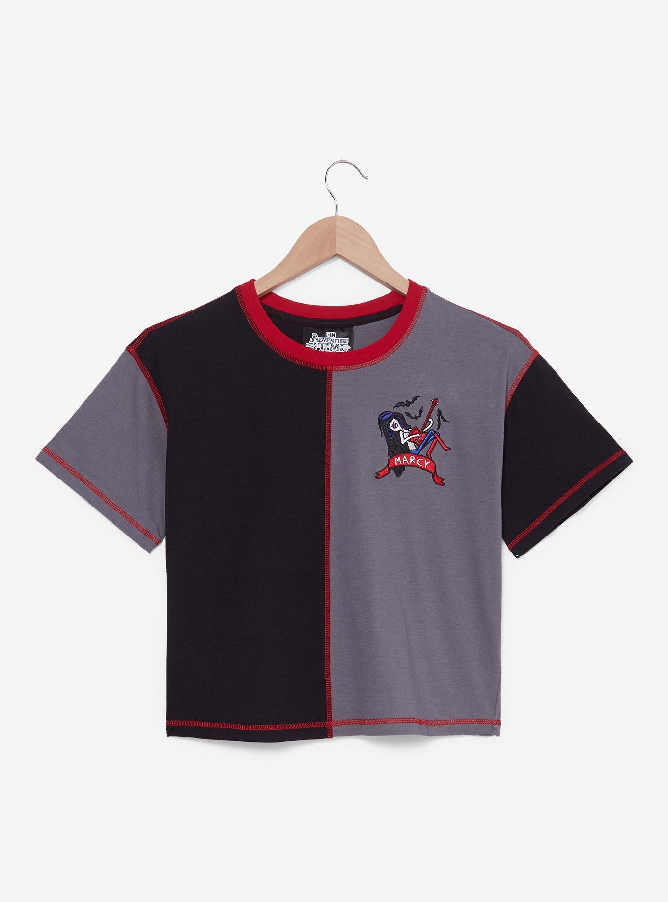 Adventure Time Marceline Split Color Cropped Women's T-Shirt - BoxLunch Exclusive, GREY, hi-res
