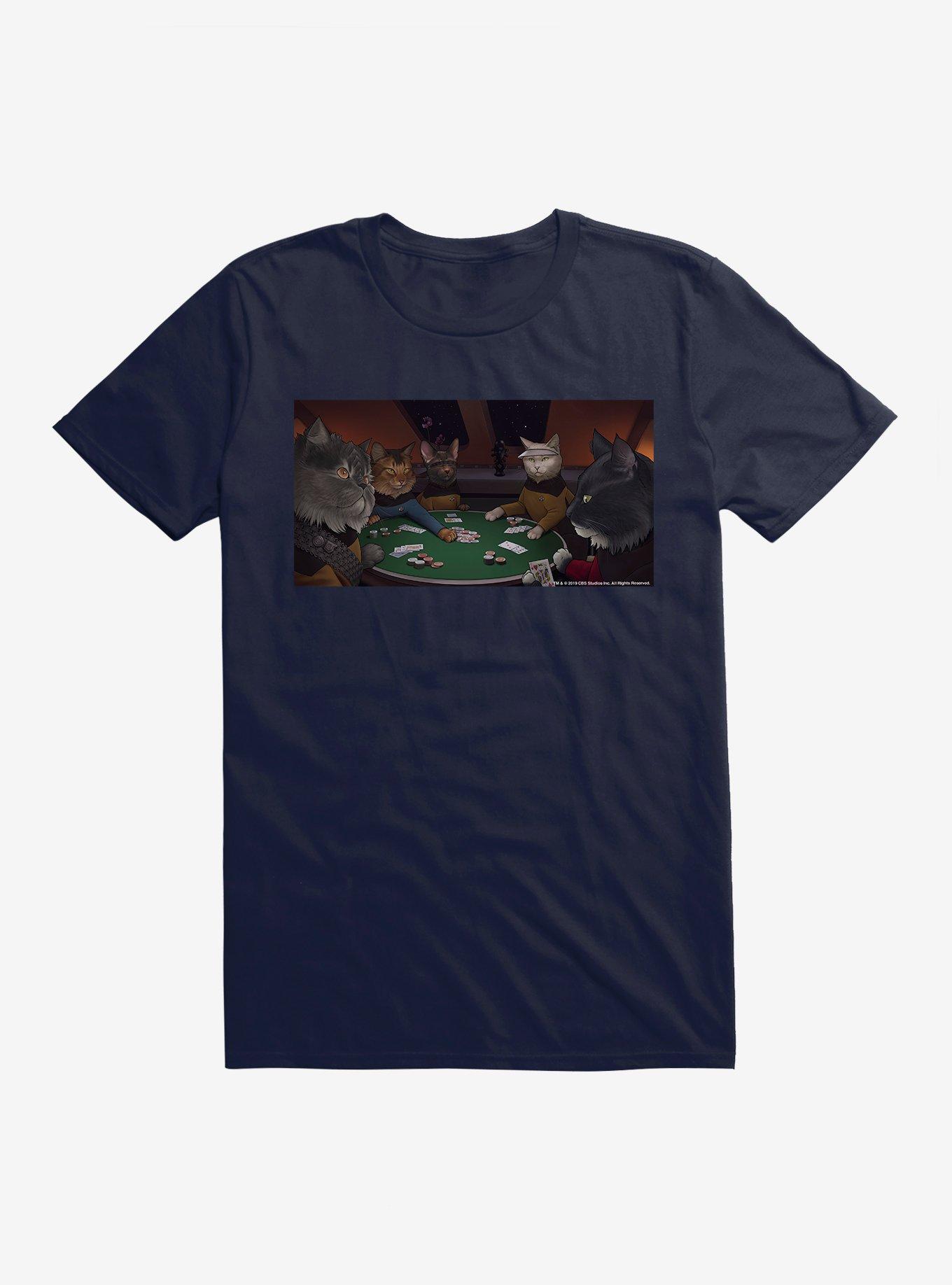 Star Trek TNG Cats Crew Poker Game T-Shirt, , hi-res