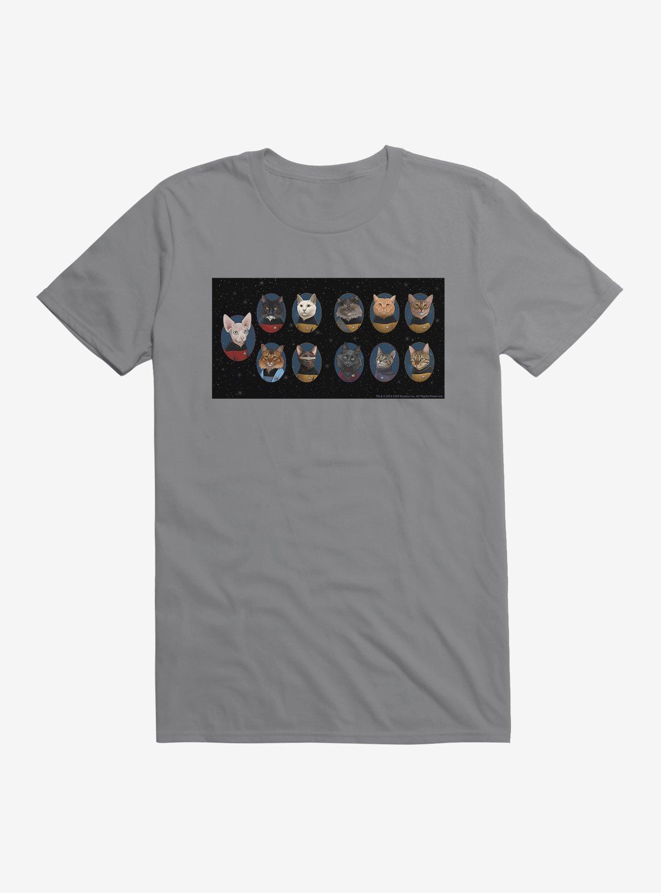 Star Trek TNG Cats Crew Portrait T-Shirt, STORM GREY, hi-res