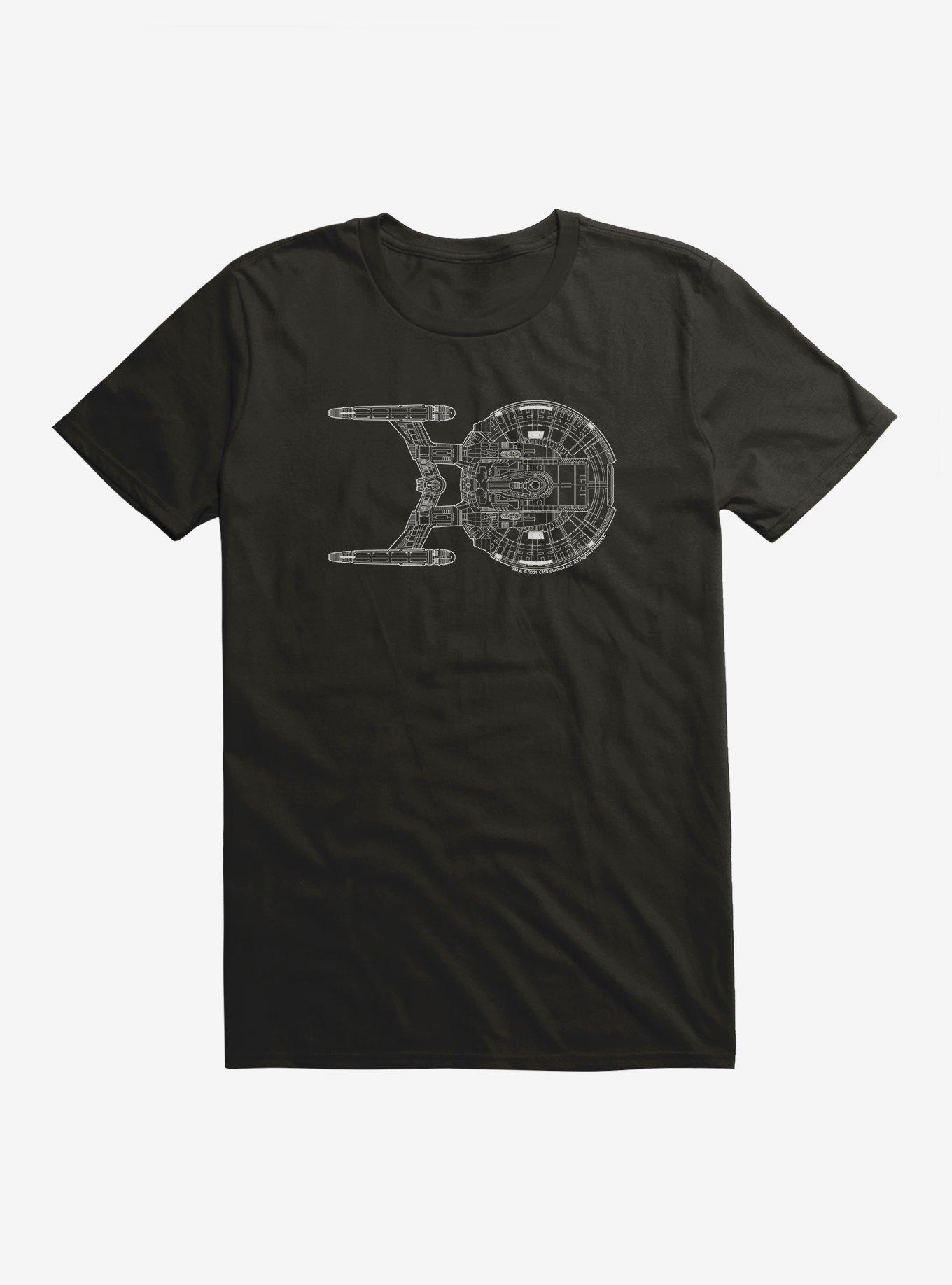 Star Trek Enterprise NX01 Top View T-Shirt, BLACK, hi-res