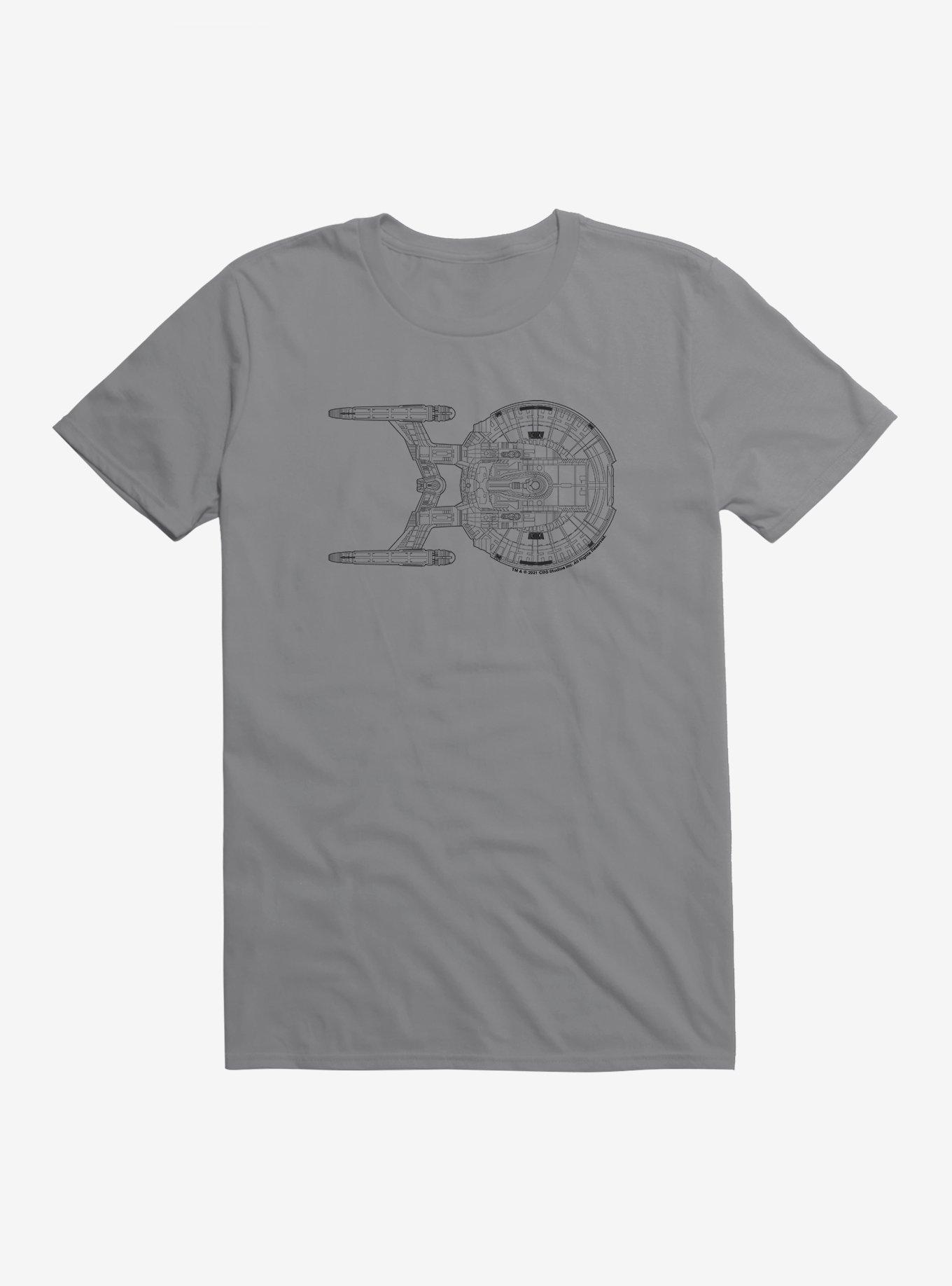 Star Trek Enterprise NX01 Top View T-Shirt, STORM GREY, hi-res