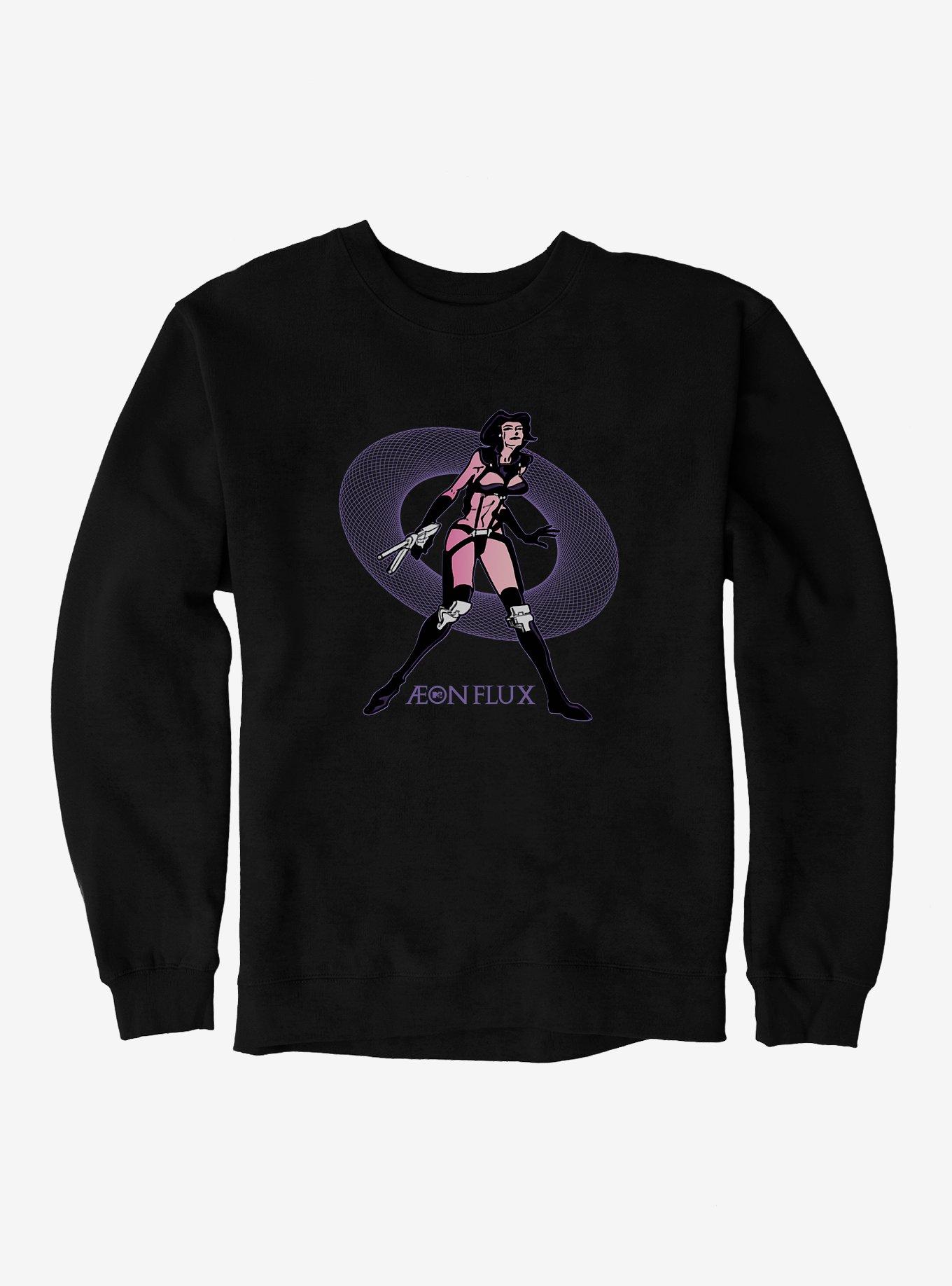 Aeon Flux Vintage Grid Sweatshirt, BLACK, hi-res