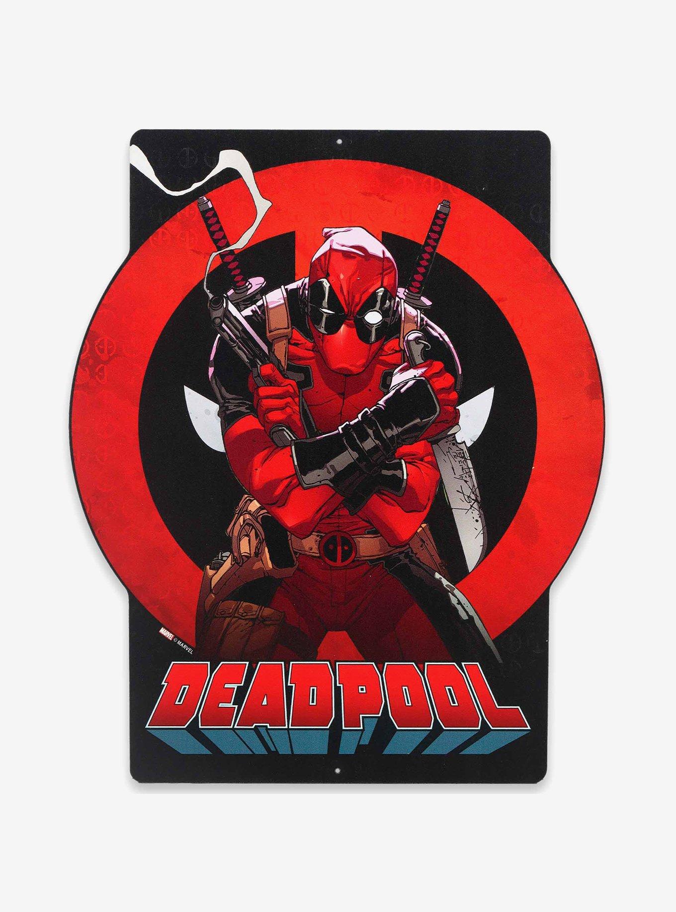 Marvel Deadpool Smoking Gun Metal Sign, , hi-res