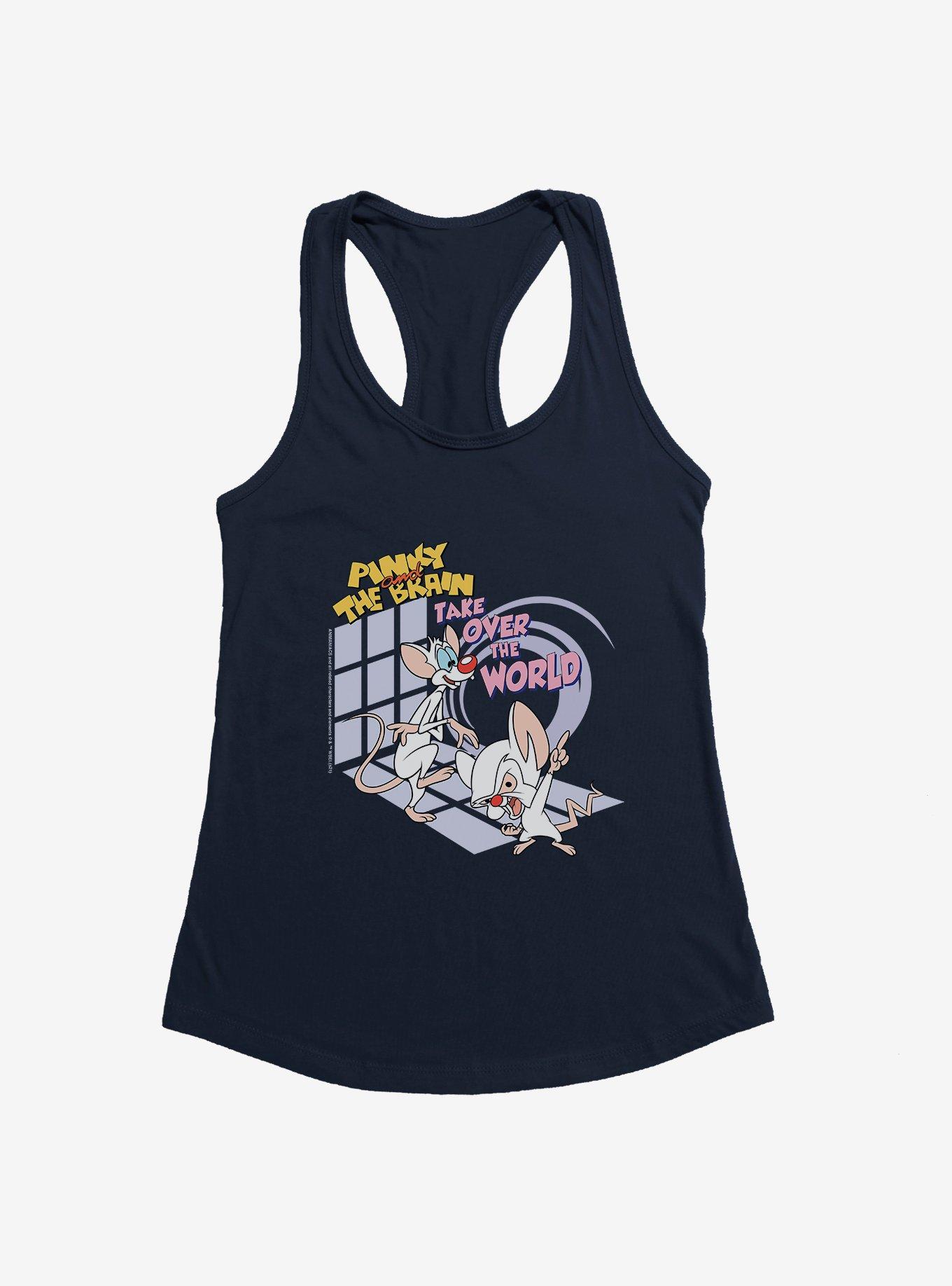 Animaniacs Pinky And The Brain Take Over The World Girls Tank, MIDNIGHT NAVY, hi-res