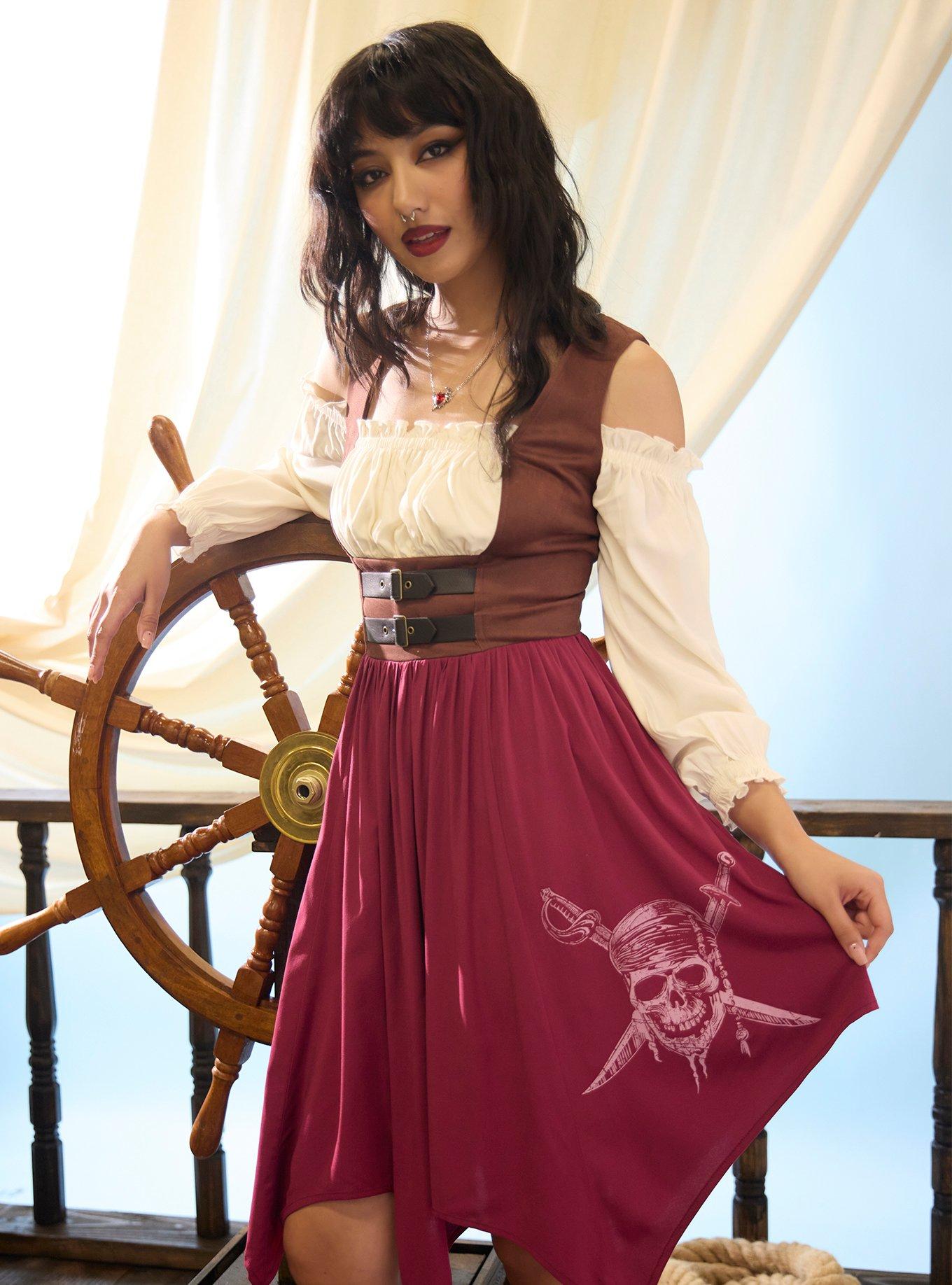 Her Universe Disney Pirates Of The Caribbean Pirate Cold Shoulder Dress |  Her Universe