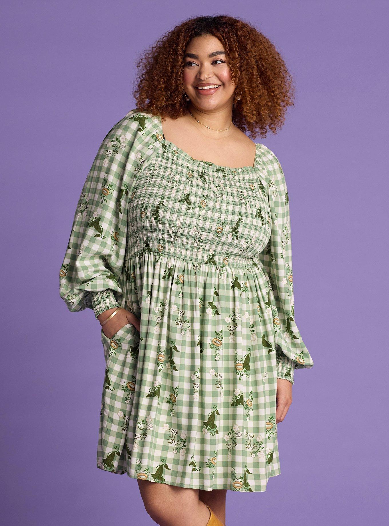 Her Universe The Lord Of The Rings Icons Gingham Long-Sleeve Dress Plus Size Her Universe Exclusive