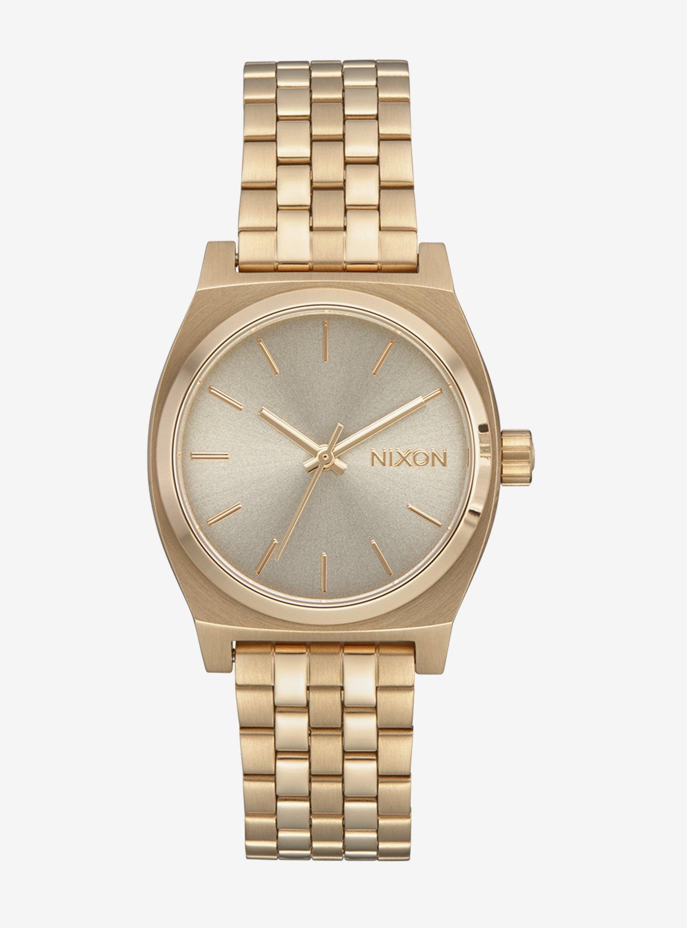 Nixon Medium Time Teller Light Gold/White Watch, , hi-res