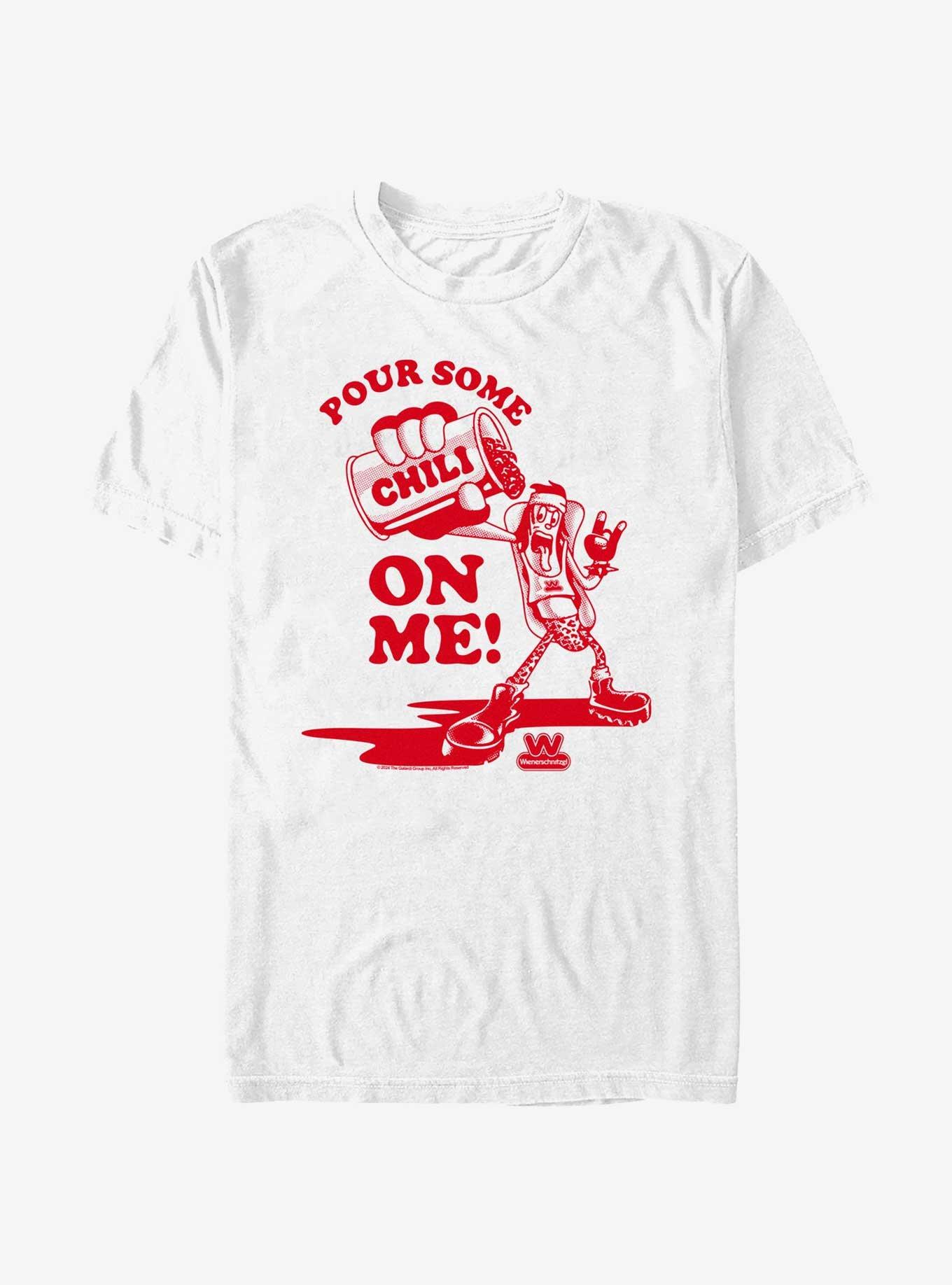Wienerschnitzel Pour Some Chilli T-Shirt, WHITE, hi-res