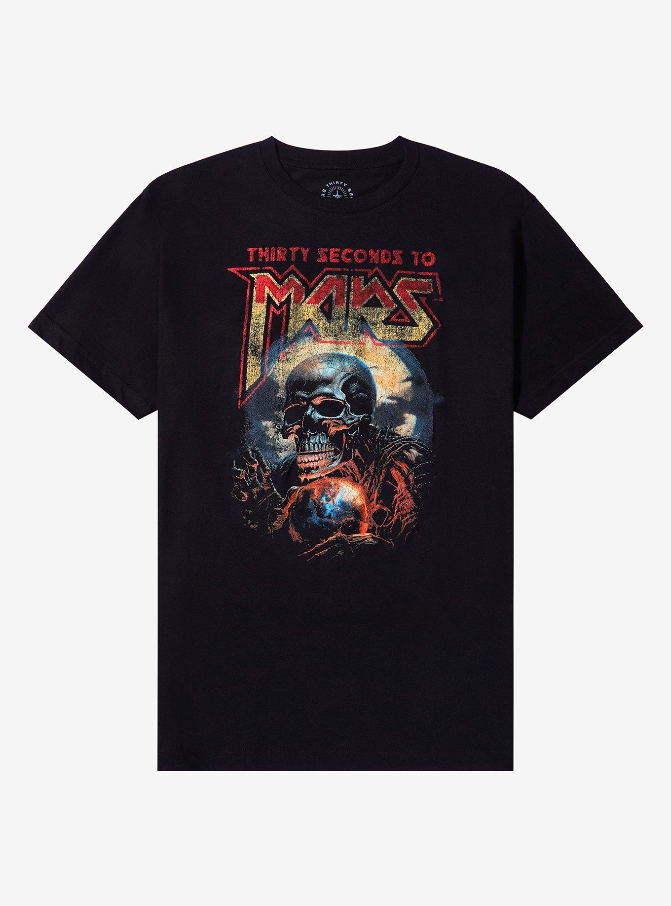 Thirty Seconds To Mars Skeleton Globe T-Shirt, , hi-res