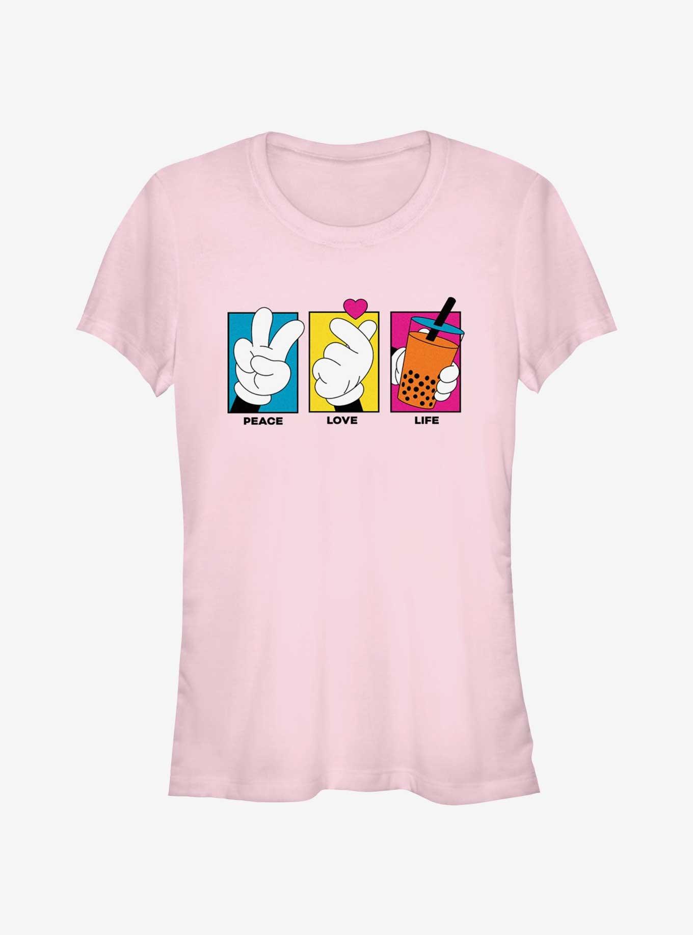 Disney Mickey Mouse Peace Love Life Girls T-Shirt, , hi-res