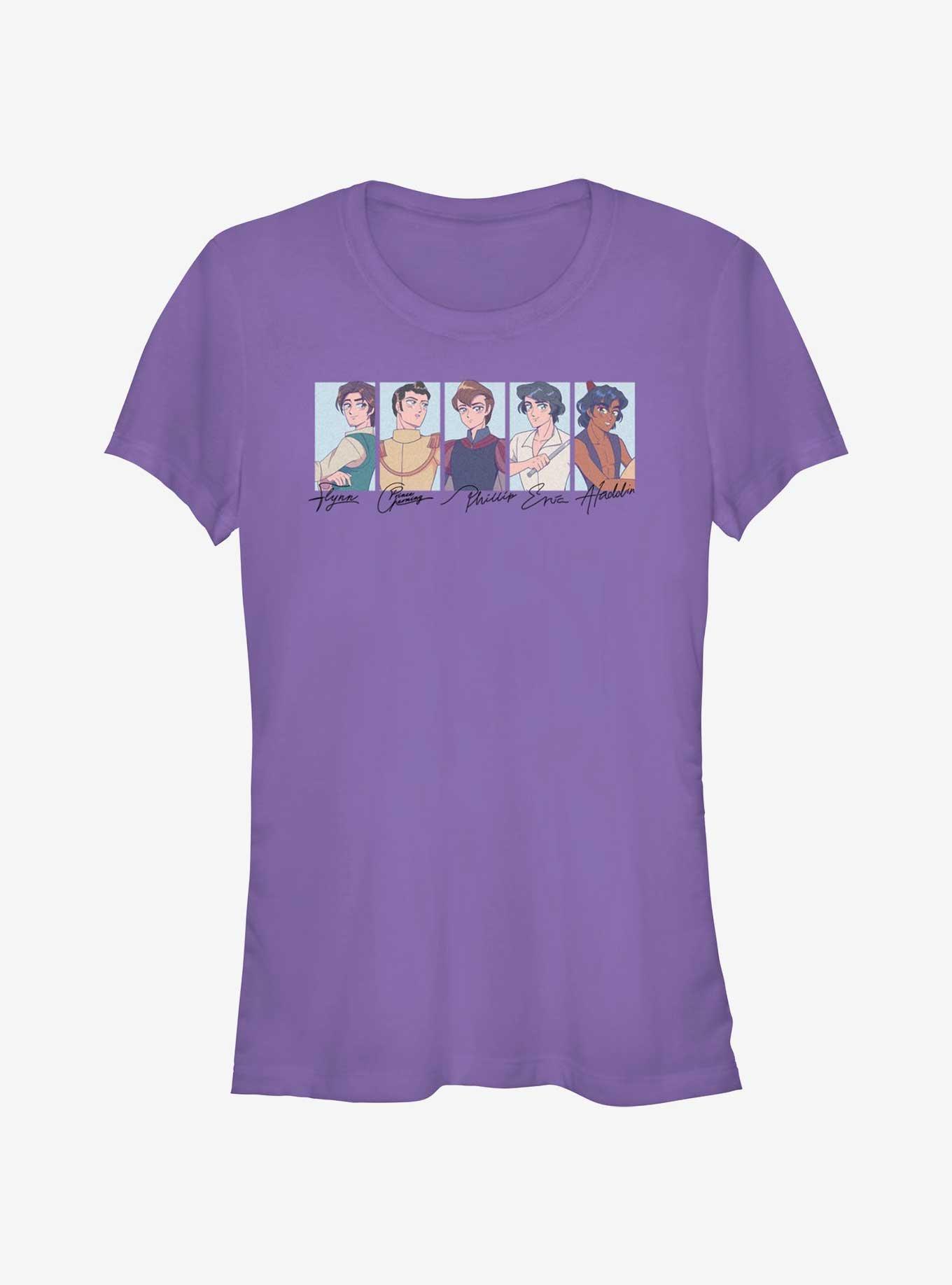 Disney Princesses Princes Manga Version Girls T-Shirt, PURPLE, hi-res