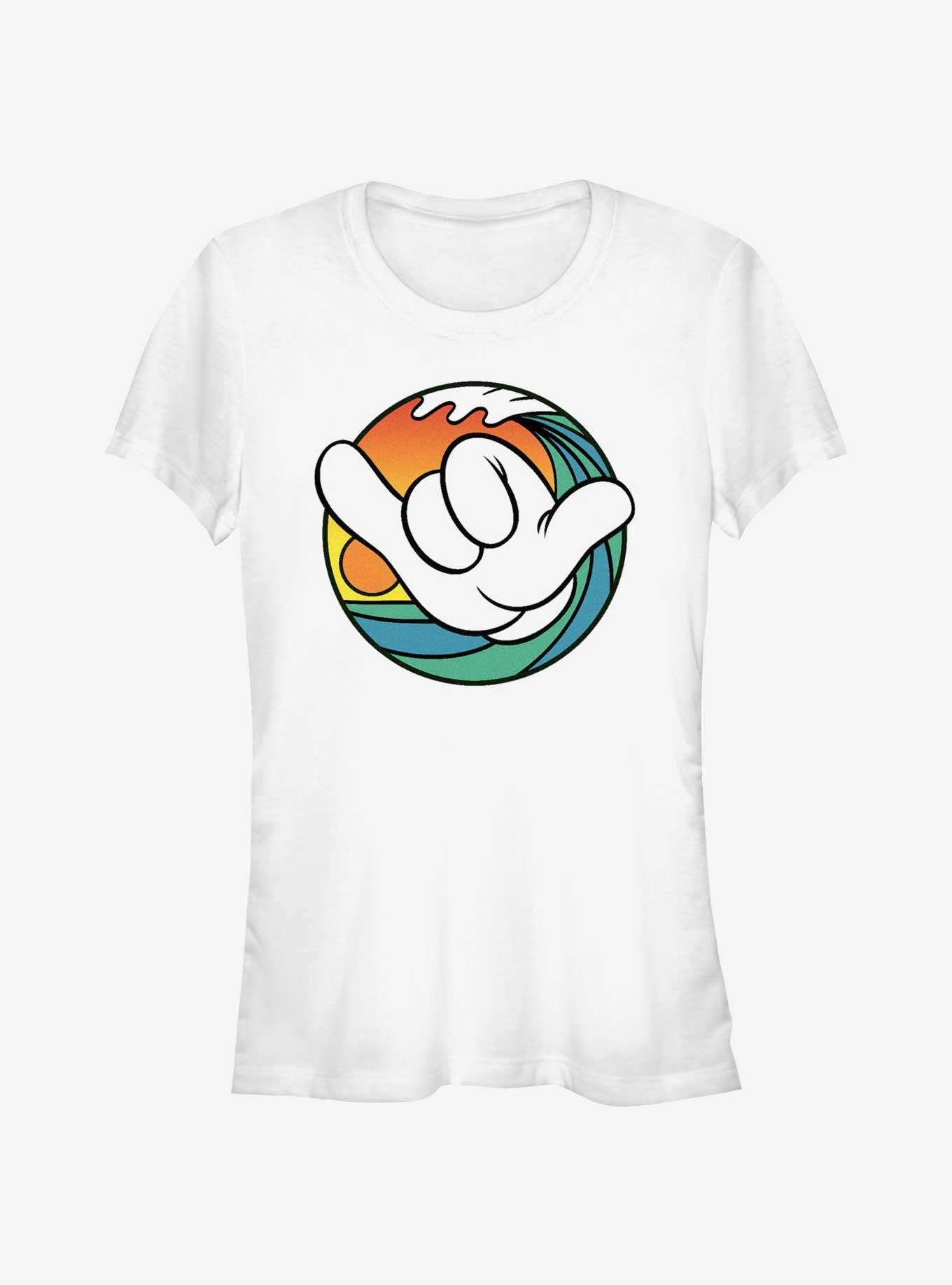 Disney Mickey Mouse Hang Loose Wave Girls T-Shirt, WHITE, hi-res