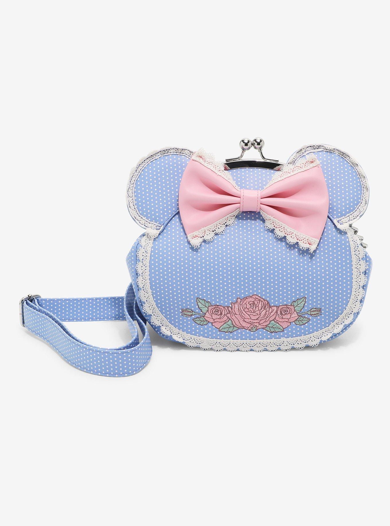 Loungefly Disney Minnie Mouse Polka Dot Kisslock Crossbody Bag 
