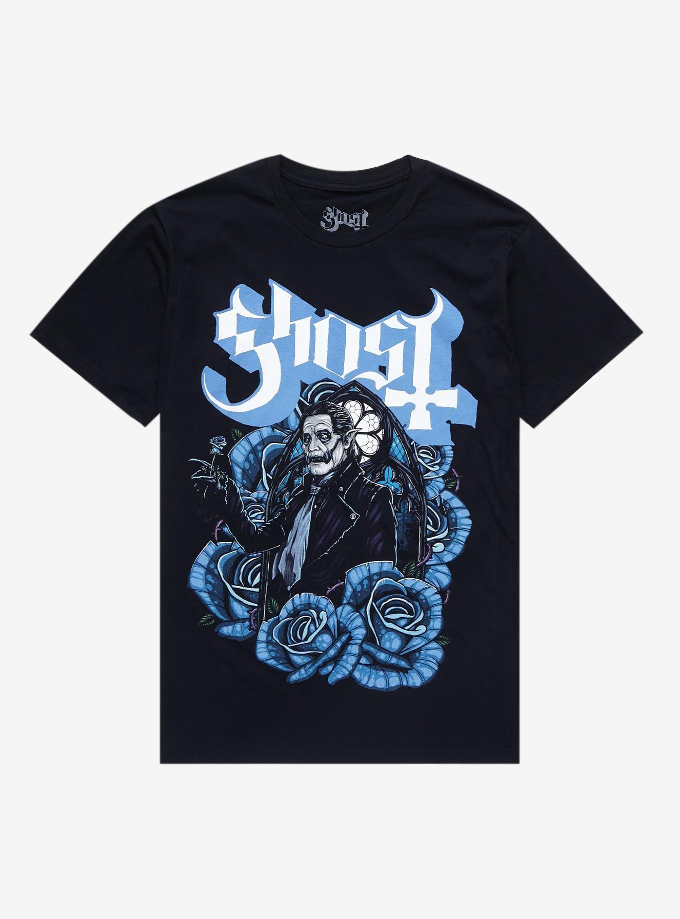 Ghost Blue Roses Boyfriend Fit Girls T-Shirt, , hi-res