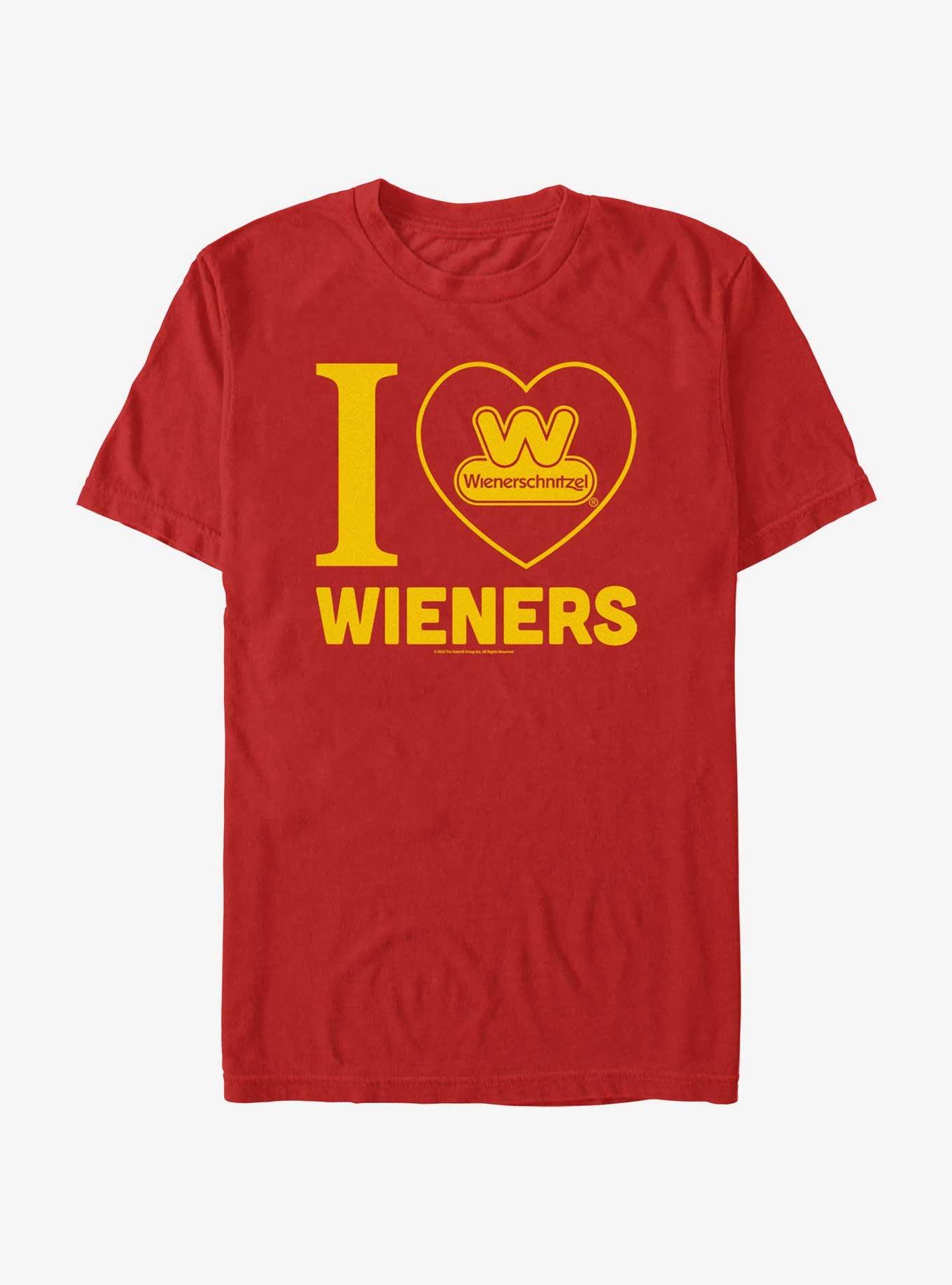 Wienerschnitzel I Love Hotdogs T-Shirt, RED, hi-res