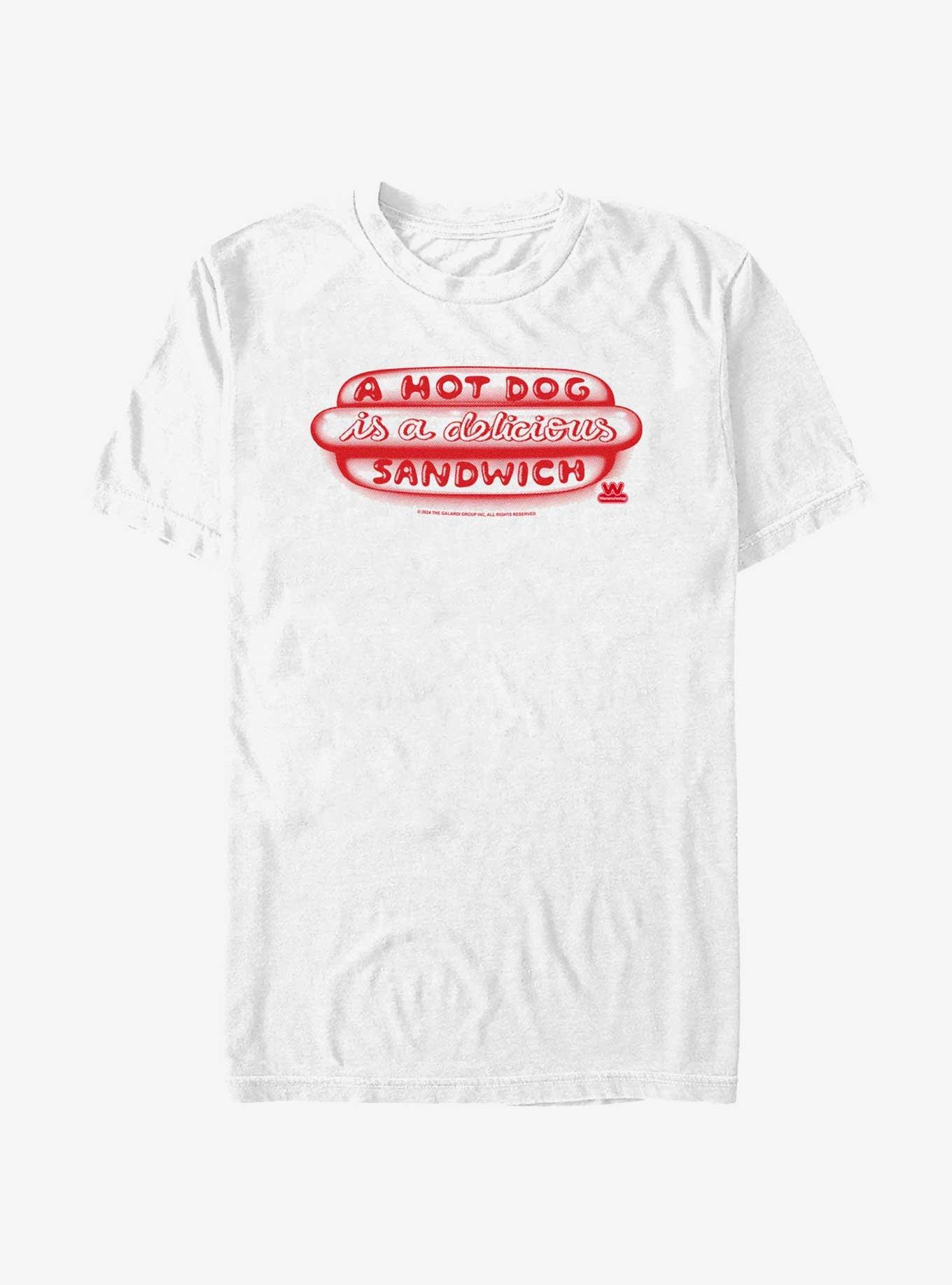 Wienerschnitzel A Delicious Sandwich T-Shirt, WHITE, hi-res