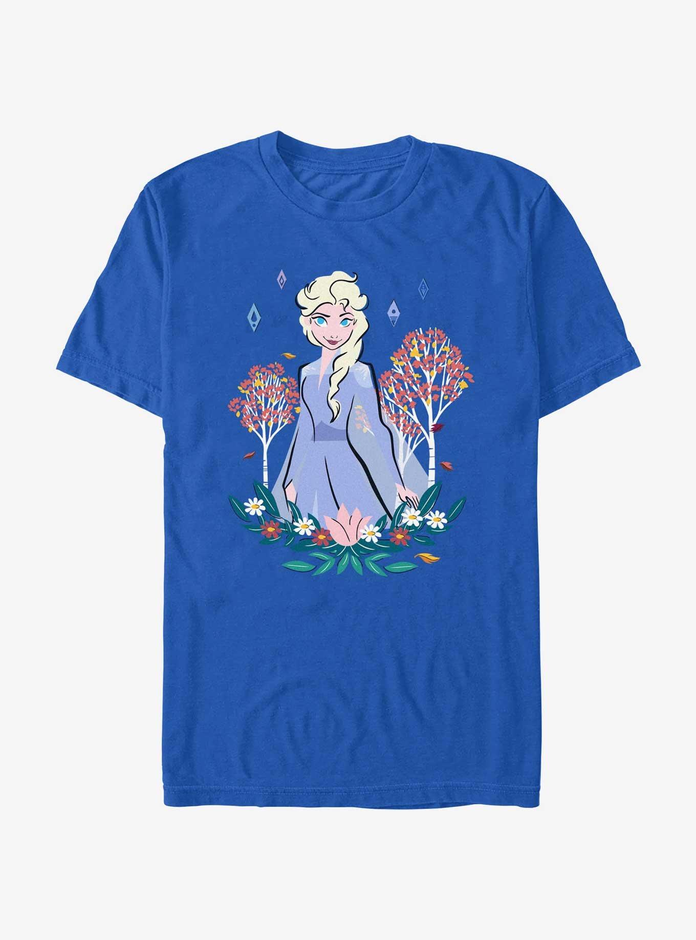 Disney Frozen Elsa Flowers T-Shirt, ROYAL, hi-res