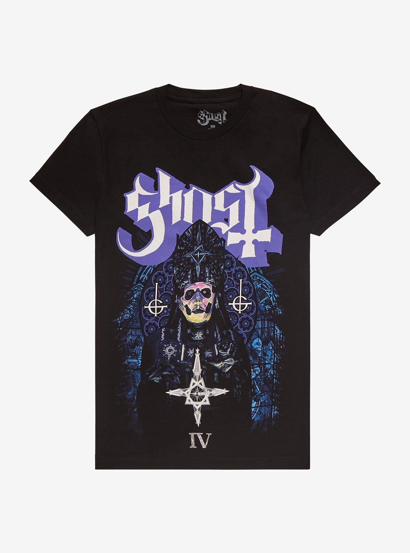 Ghost Stained Glass Papa Emeritus IV Boyfriend Fit Girls T-Shirt, , hi-res