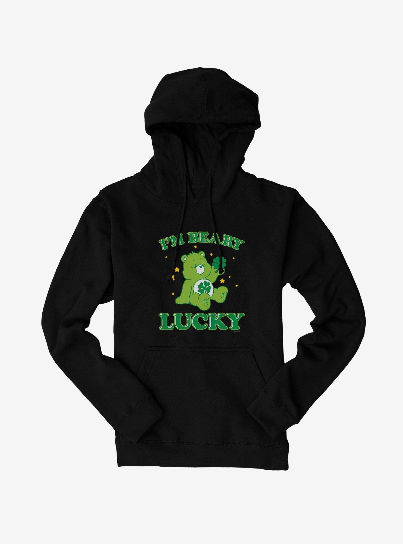 Care Bears Good Luck Bear I'm Beary Lucky Hoodie BLACK Hot Topic