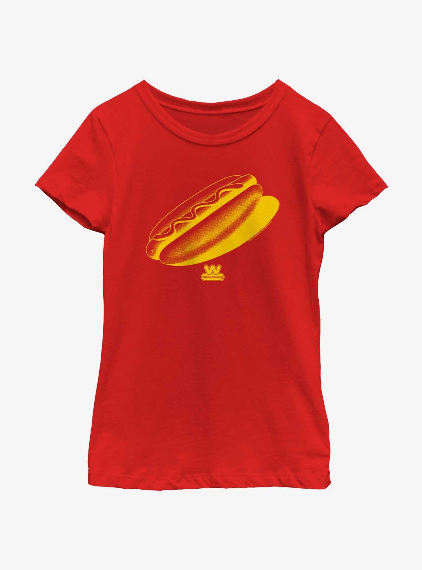 Wienerschnitzel Hotdog Stamp Youth Girls T-Shirt, , hi-res