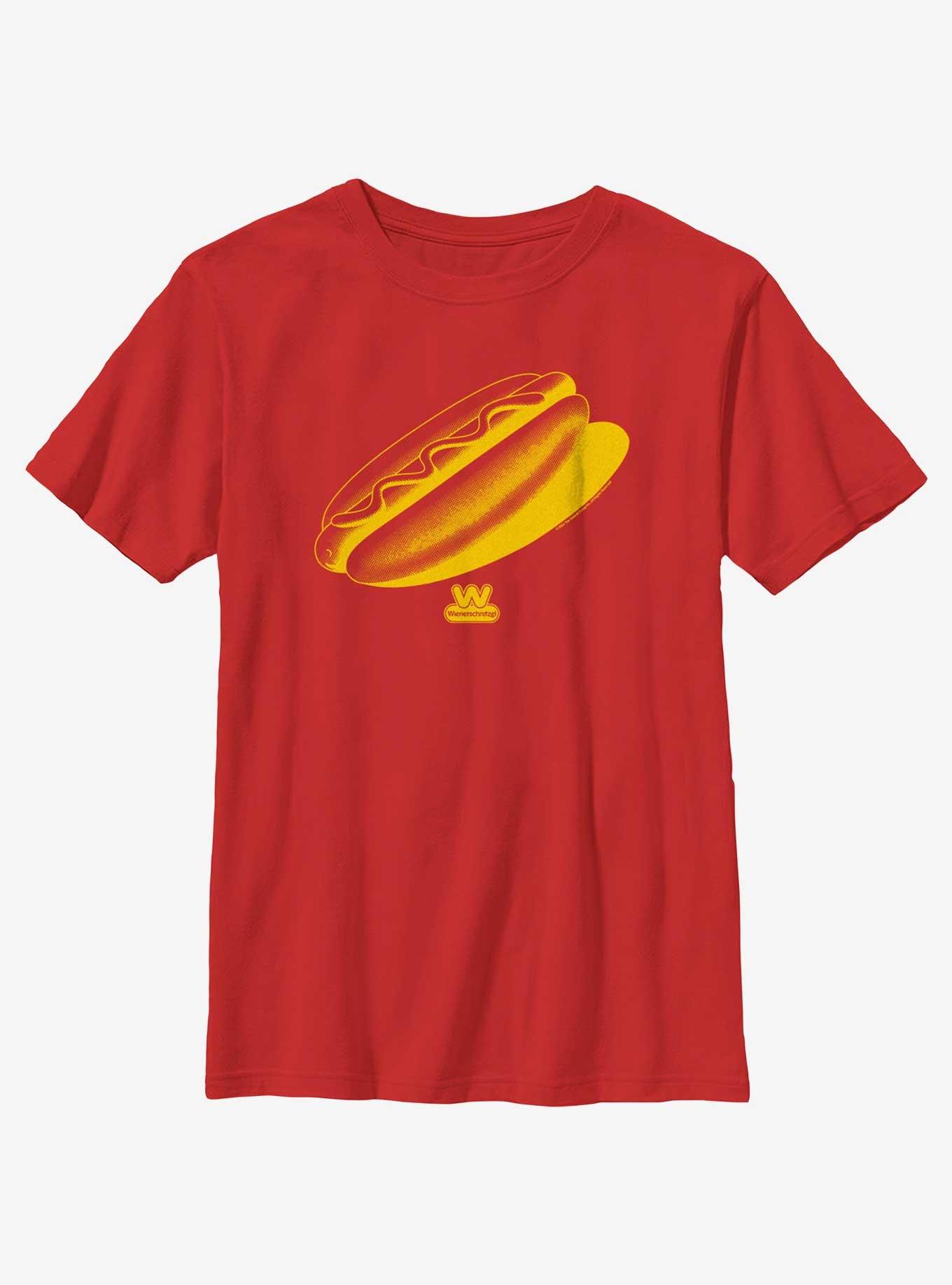 Wienerschnitzel Hotdog Stamp Youth T-Shirt, RED, hi-res