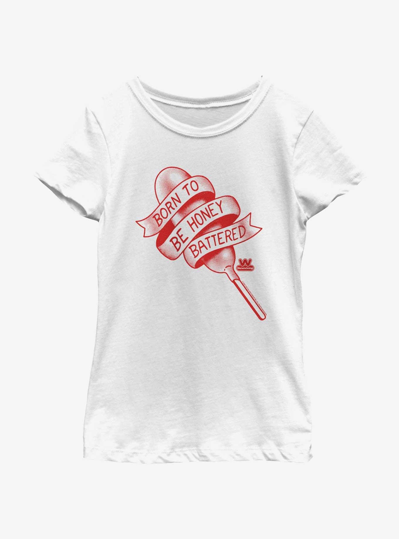 Wienerschnitzel Be Honey Battered Youth Girls T-Shirt, WHITE, hi-res