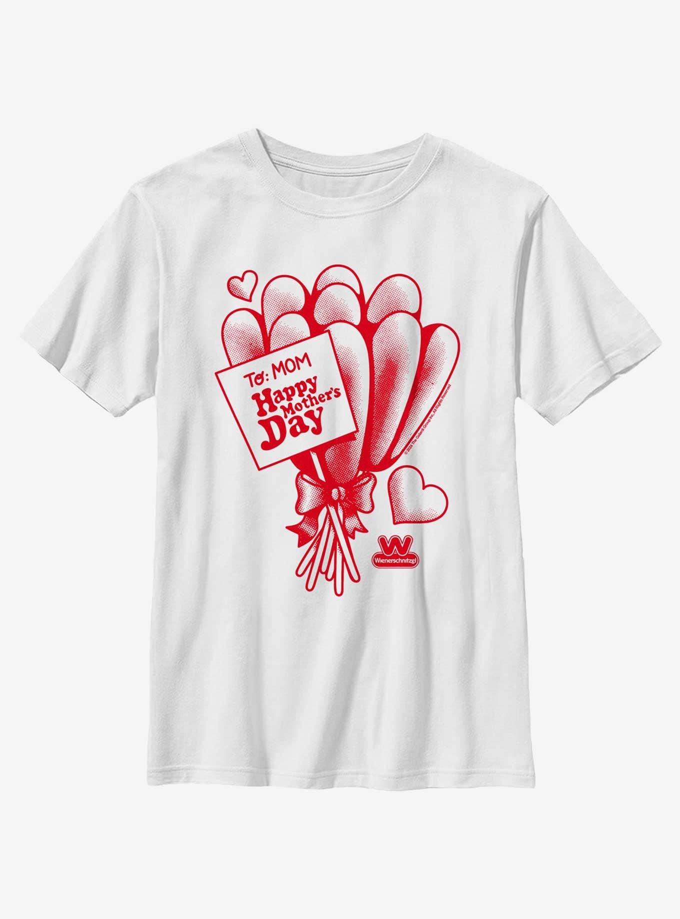 Wienerschnitzel Happy Mother's Day Youth T-Shirt, WHITE, hi-res