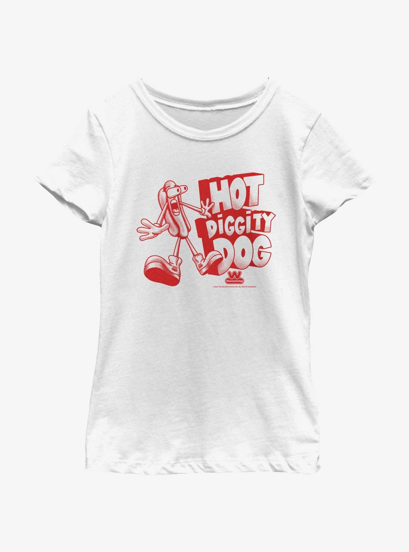 Wienerschnitzel Hot Diggity Dog Youth Girls T-Shirt, WHITE, hi-res