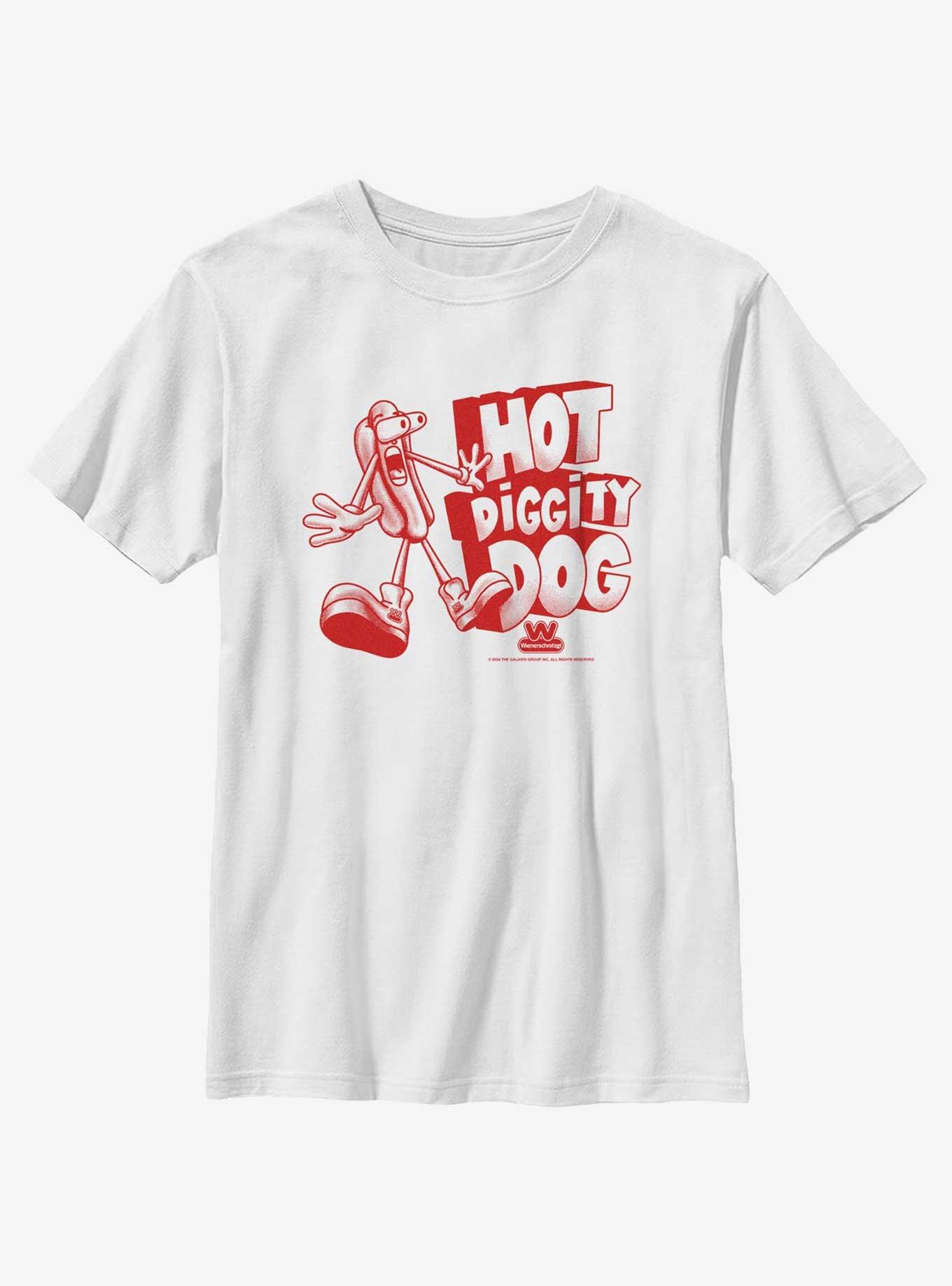 Wienerschnitzel Hot Diggity Dog Youth T-Shirt, WHITE, hi-res