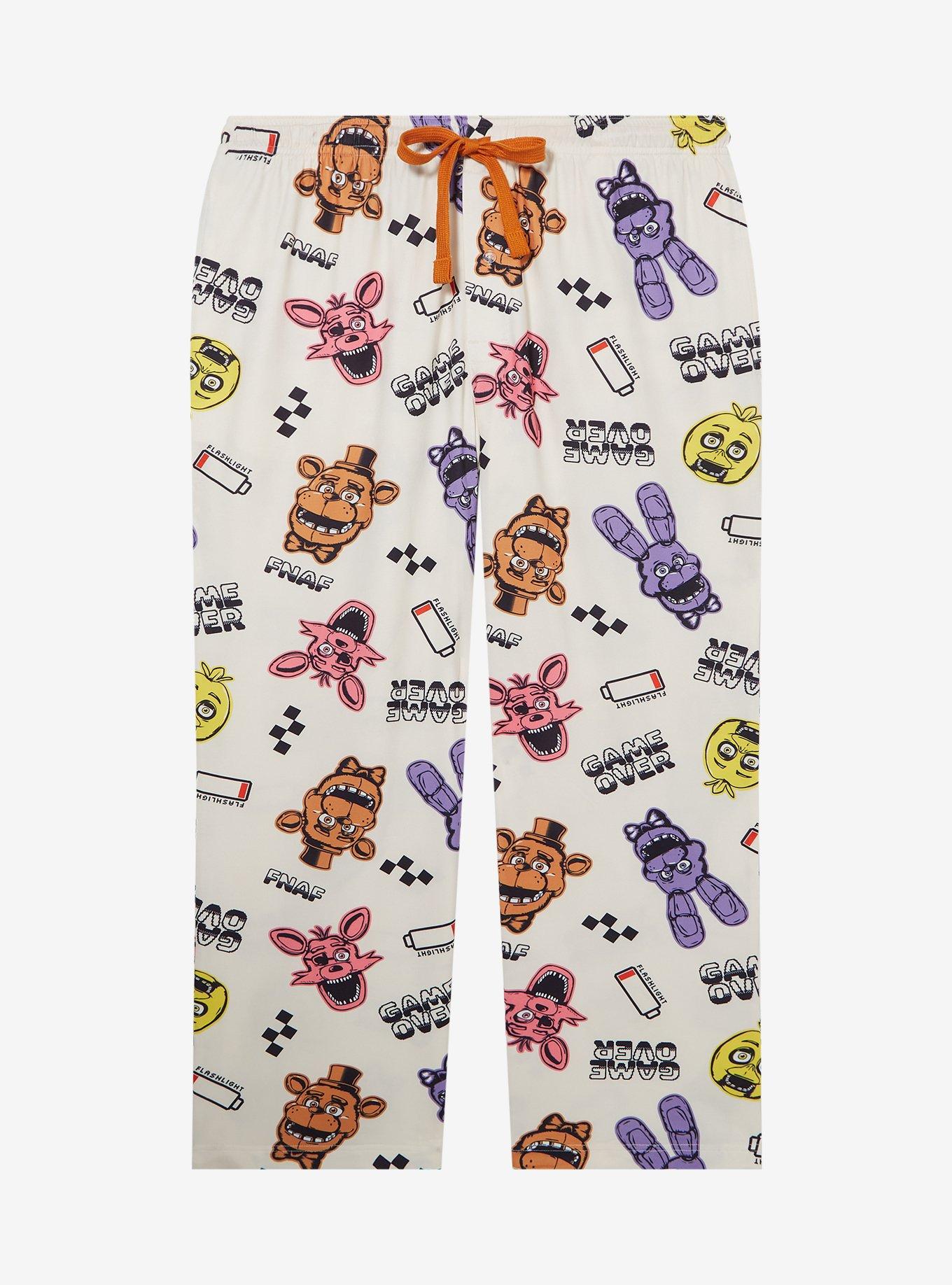 Five Nights at Freddy's Characters Game Over Allover Print Women's Plus Size Sleep Pants - BoxLunch Exclusive, , hi-res