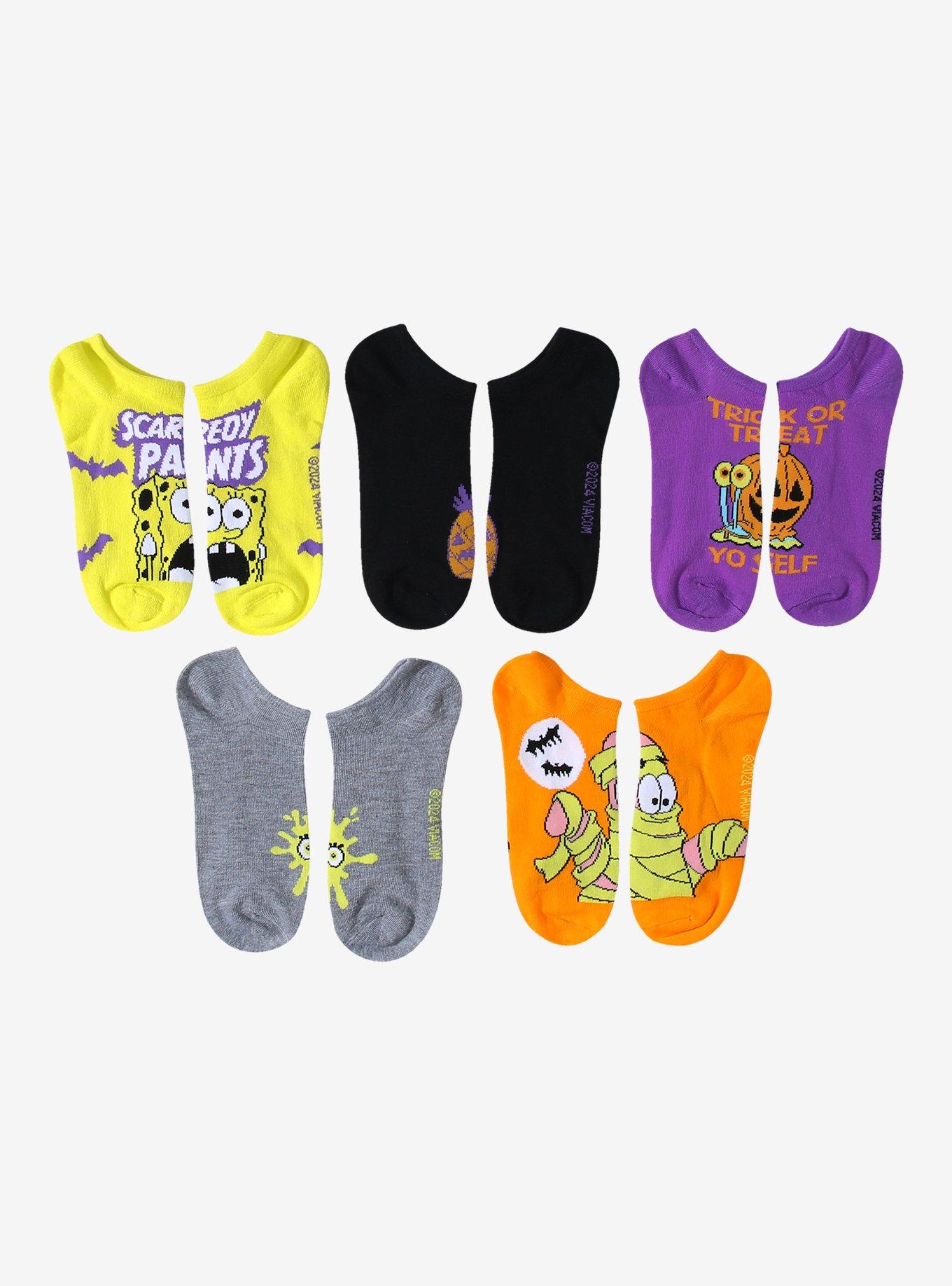 SpongeBob SquarePants Halloween No-Show Socks 5 Pair, , hi-res