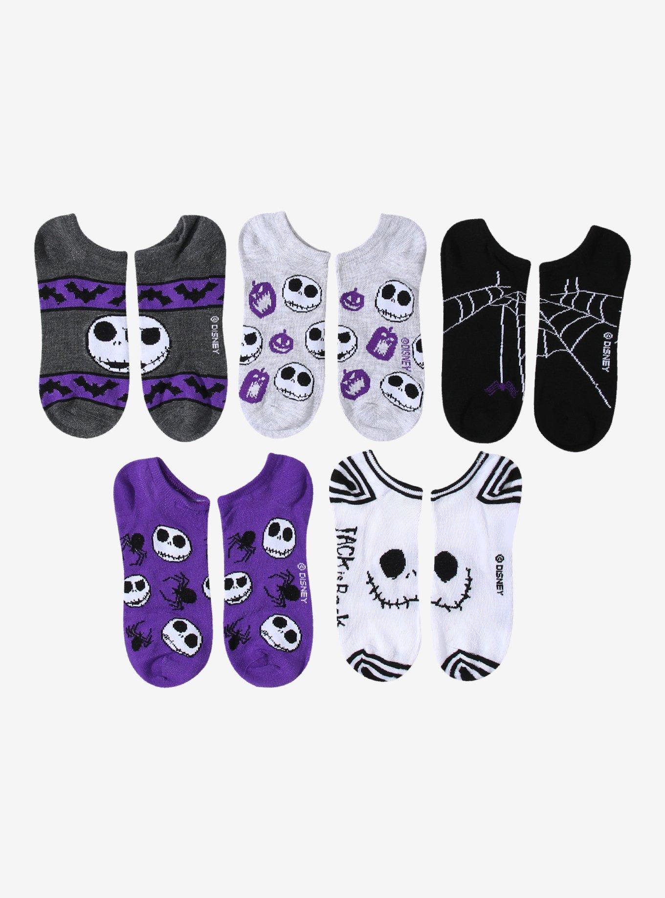 The Nightmare Before Christmas Jack Skellington Jack Is Back No-Show Socks 5 Pair, , hi-res