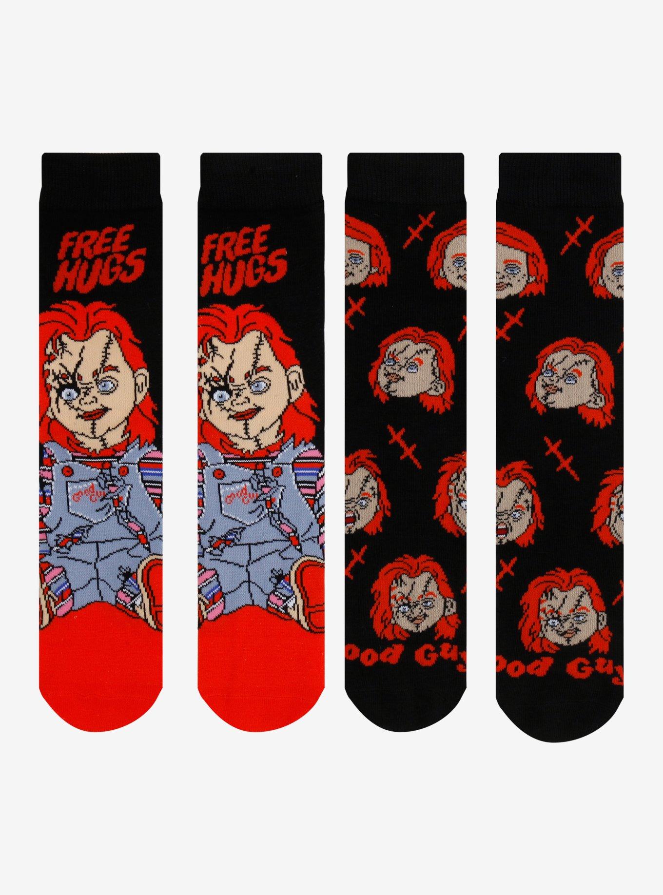 Chucky Free Hugs Crew Socks 2 Pair, , hi-res