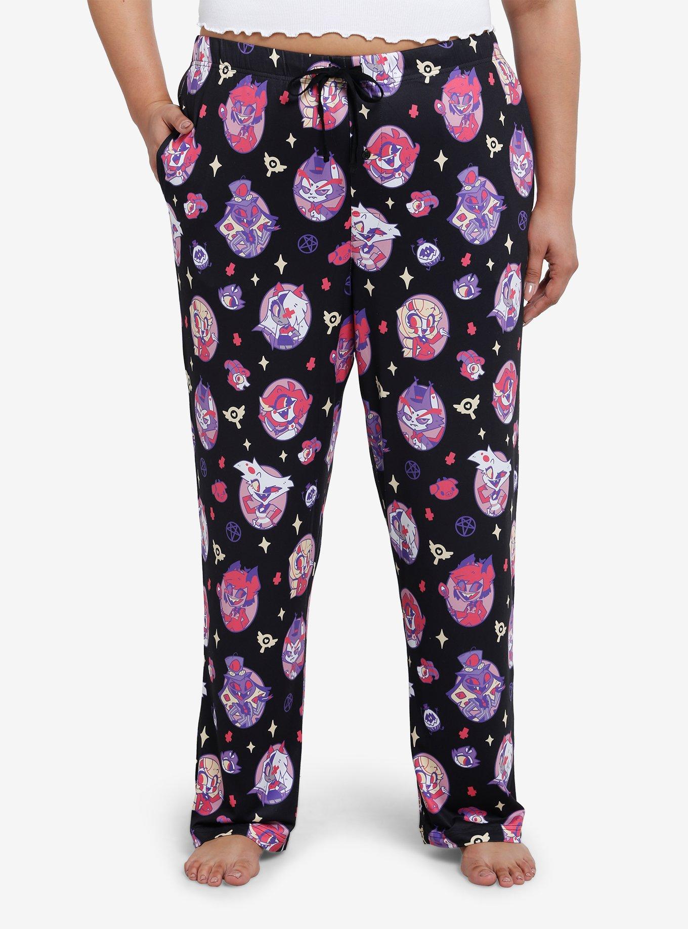 Hazbin Hotel Chibi Characters Pajama Pants Plus Size, , hi-res