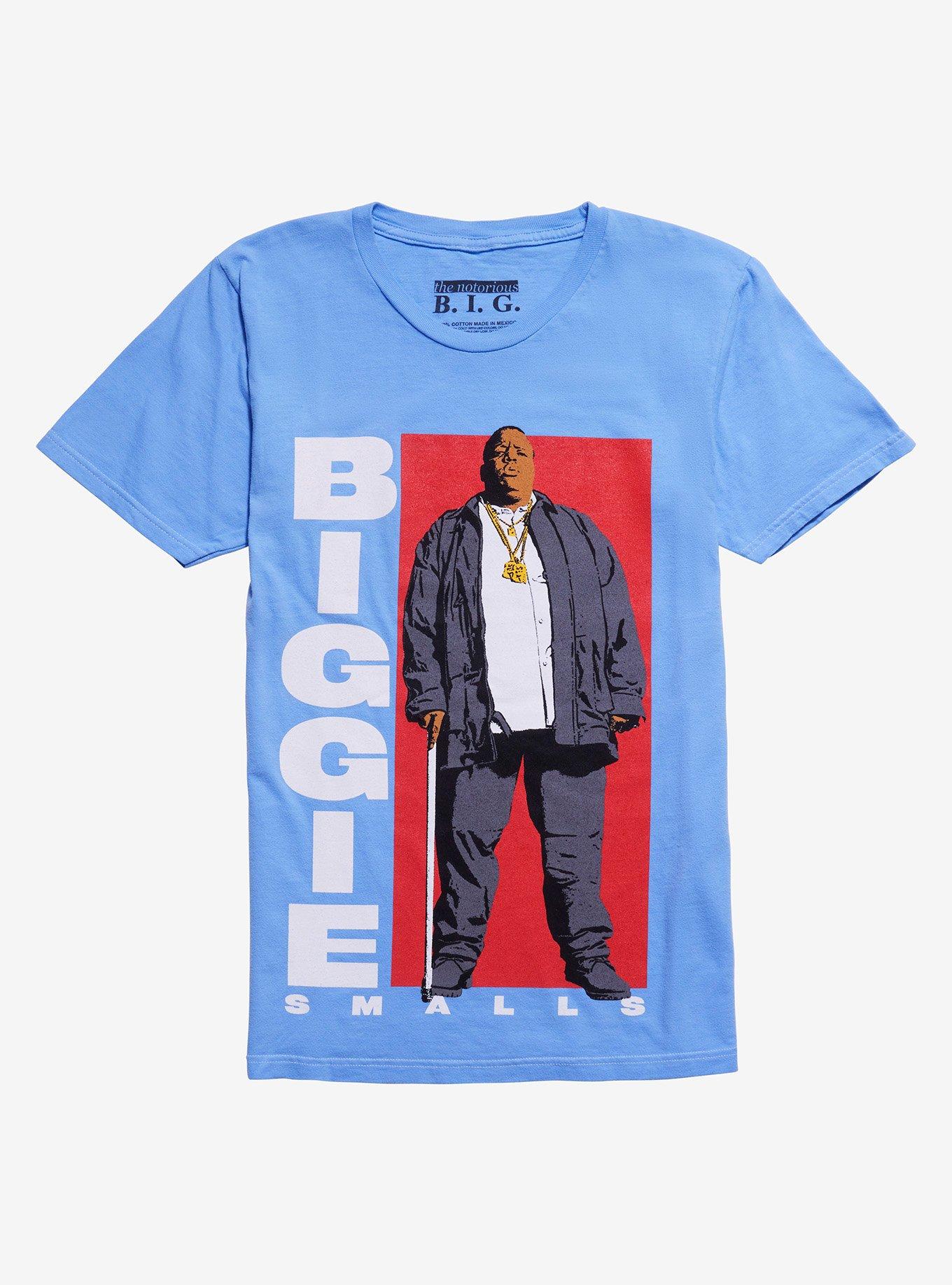 The Notorious B.I.G. Standing Portrait Blue T-Shirt, , hi-res