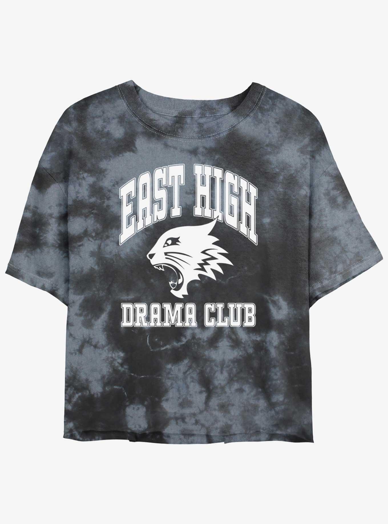 High School Musical East High Drama Club Collegiate Style Tie Dye Crop Girls T-Shirt, BLKCHAR, hi-res